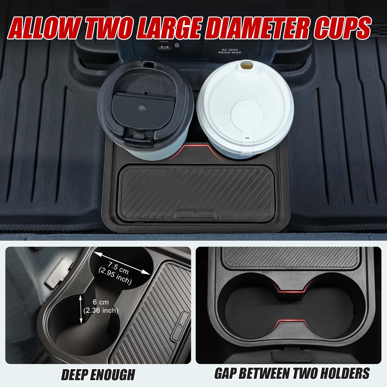 Mabett Trash Can For Ford Maverick 2025 2024 2023 2022, Multi-Function Maverick Accessories, Trash Bin With Cup Holder, Extra Re