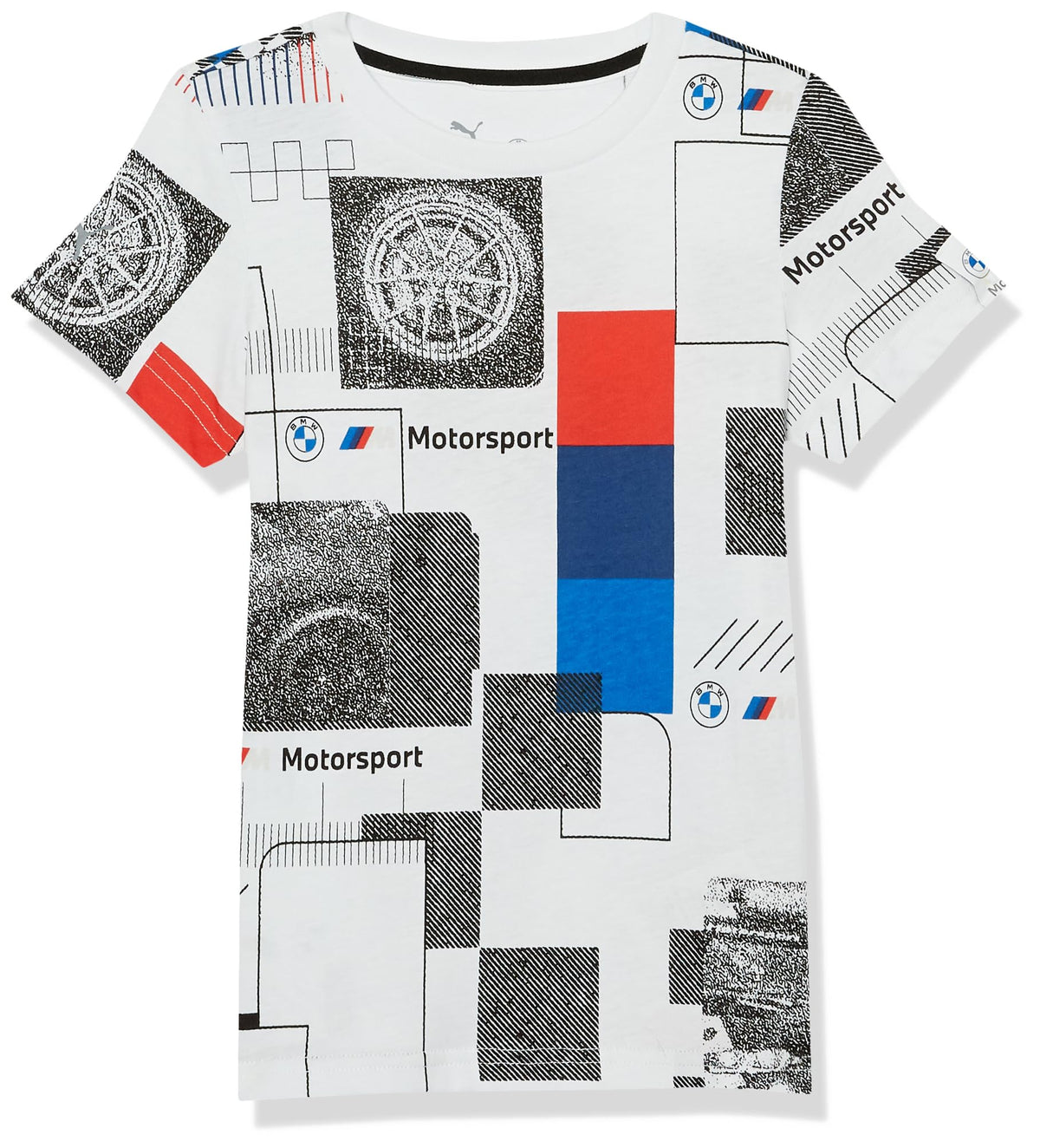 PUMA Kids' BMW M Motorsport Graphic T-Shirt, White, X-Large