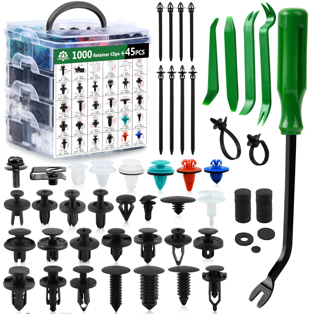 Car Push Retainer Clips 30 Most Popular Sizes Fasteners 1045 Pcs Automotive Plastic Clips Auto Push Pin Rivets Set With 10 Cable