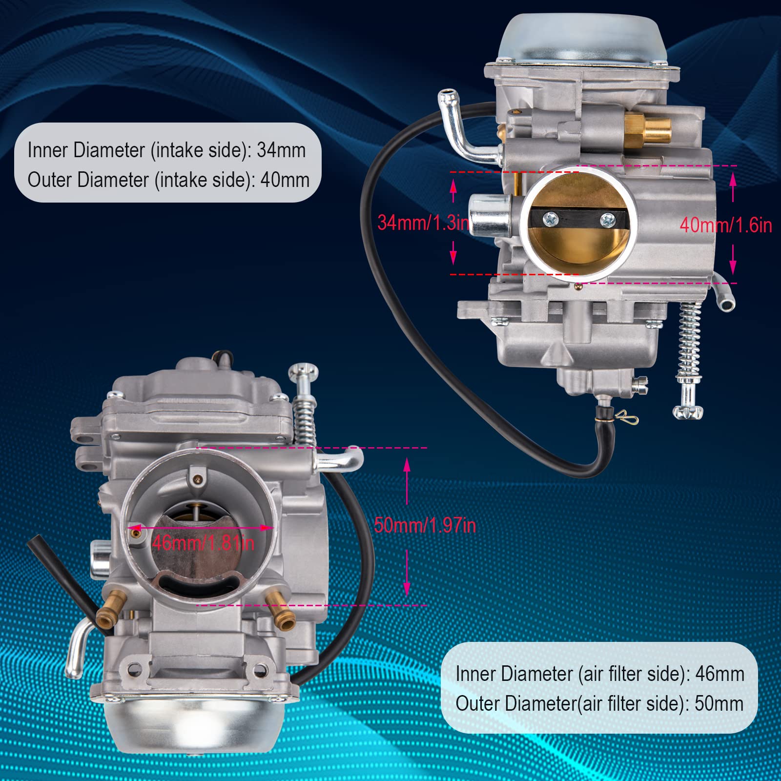 Carburetor For Polaris Magnum 425 325 330 2X4 4X4, 1999-2008 Sportsman 400 500 600, 2005-2009 Ranger 500 Atv Quad Carb