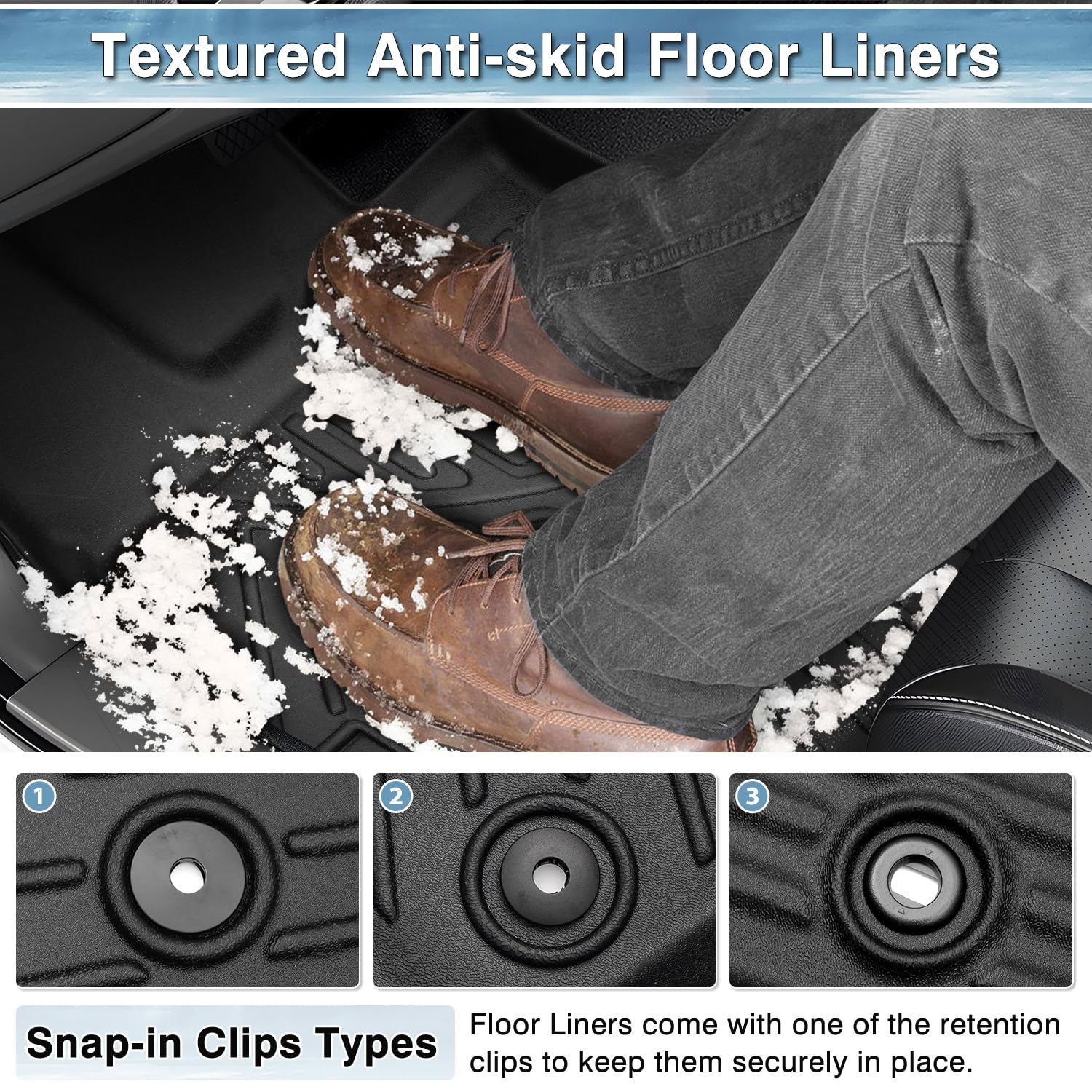 Mixsuper Floor Mats For 2020-2025 Toyota Highlander (Not For Hybrid Models) All Weather Floor Liners 3 Row Set Black (Fits With