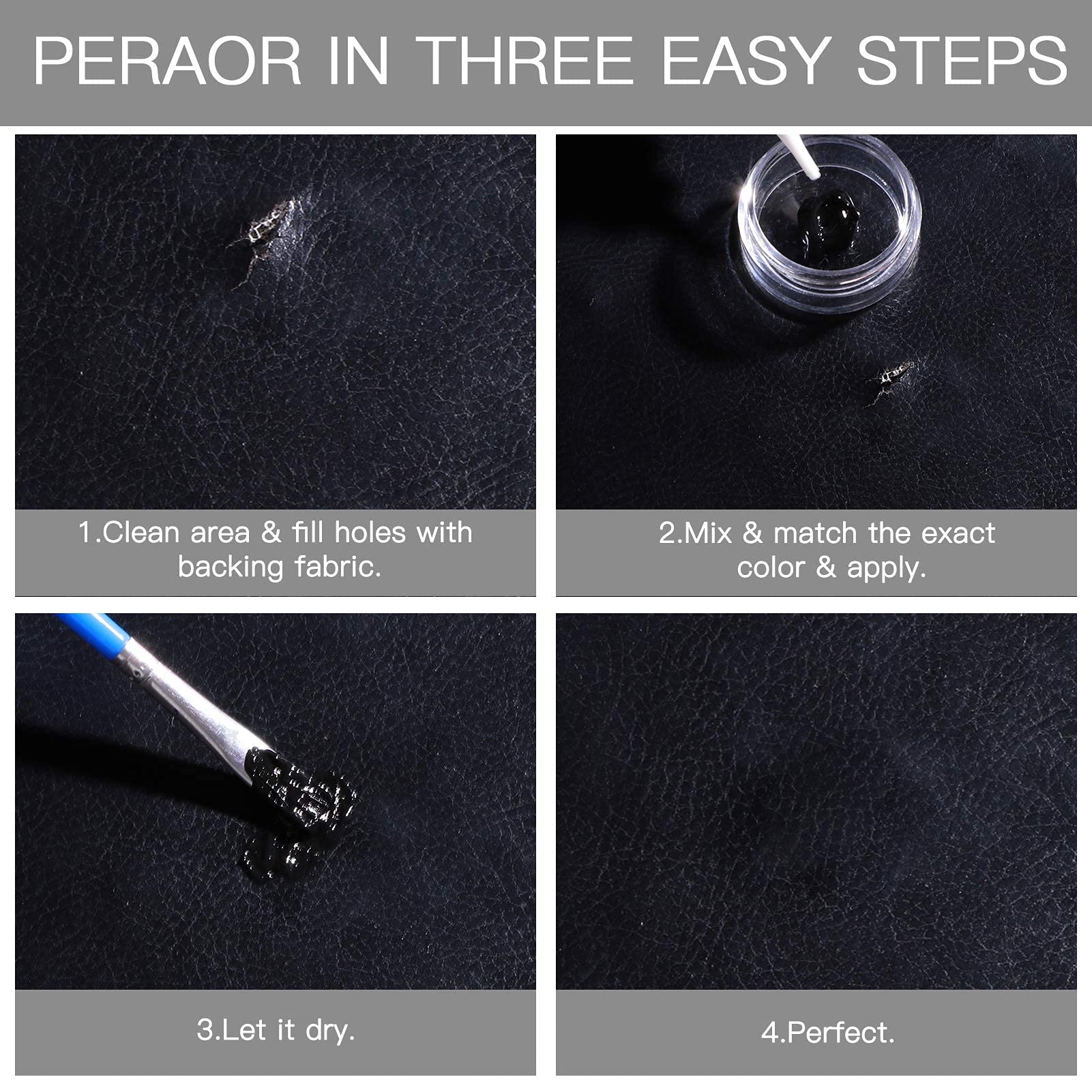 12 Colors Leather Vinyl Repair Kit for Furniture, Vinyl Upholstery Repair for Car Seat Couch Dashboard, Scratch Crack Remove Lea