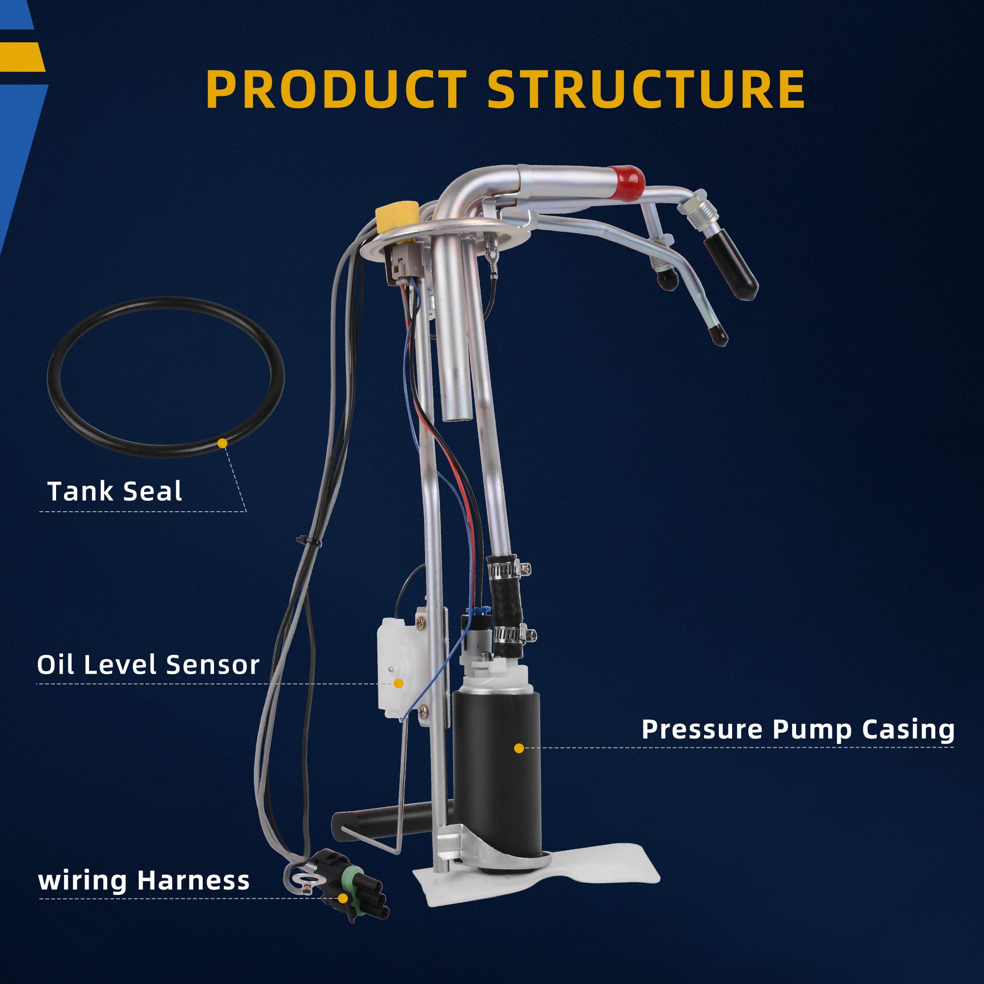 Dwvo Fuel Pump Assembly Replacement Compatible With 1988-1995 Chevy Chevrolet Gmc C/K 1500 2500 3500 4.3L 5.0L 5.7L 7.4L, Easy A