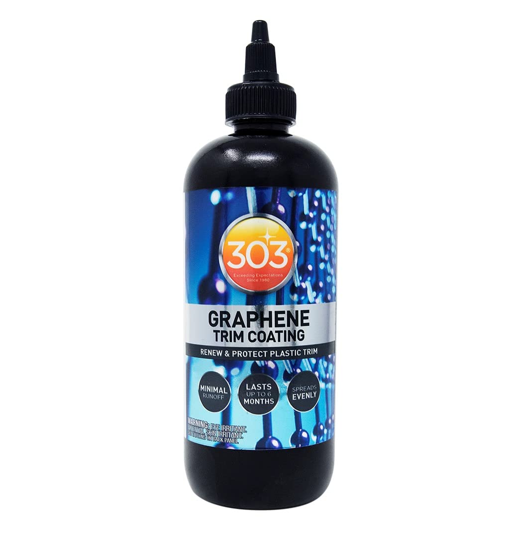 303 Products Graphene Trim Coating - Hydrophobic Graphene Coating - Uv Protectant Coating - 6 Months Of Protection - Darkens And Renews Plastic Trim - Non-Greasy - 8 Oz (30249)