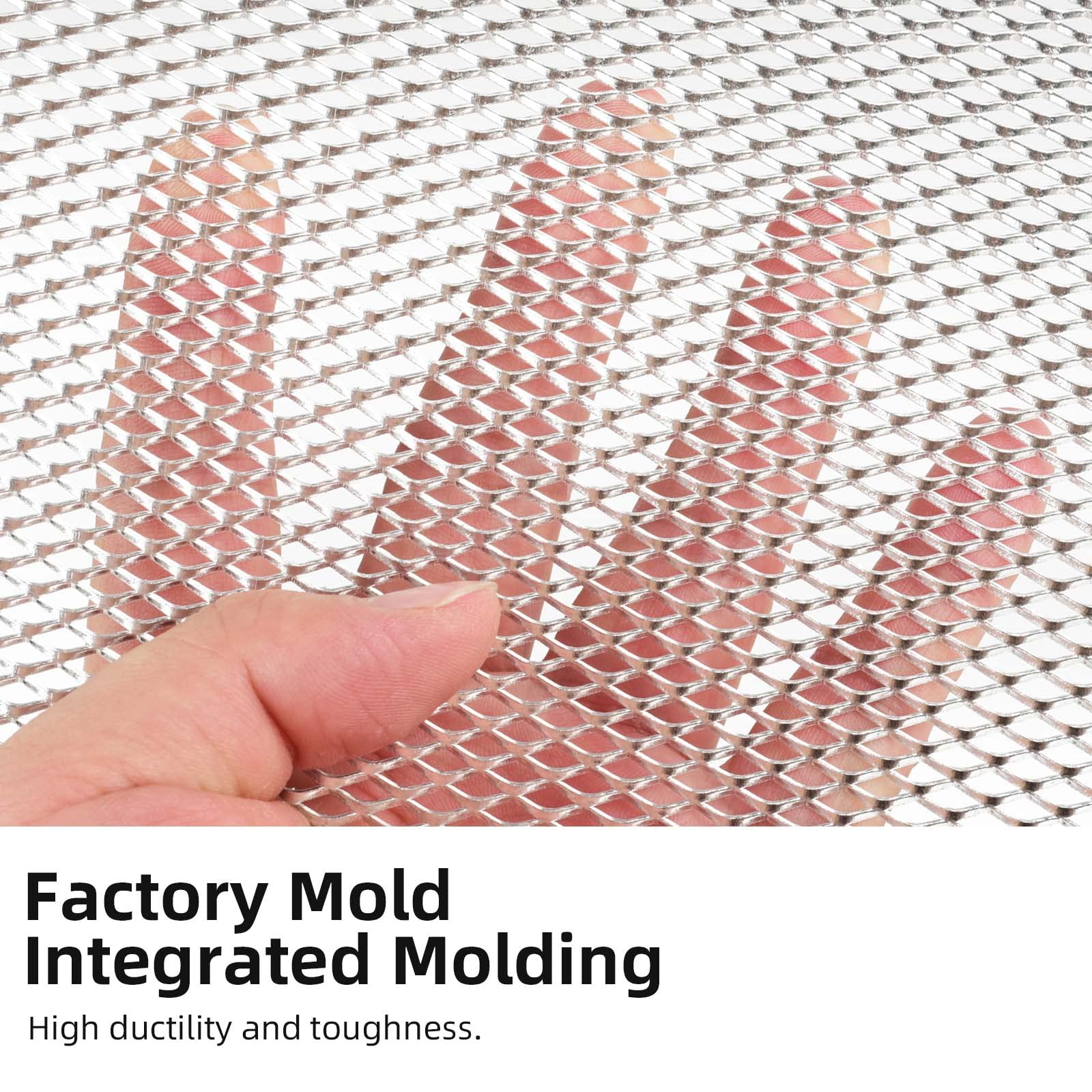 AggAuto 47x16 inches Car Pickup Truck Grill Mesh Spoiler Bumper Vent Aluminum Alloy Automotive Grille Insert Air Intake Racing R