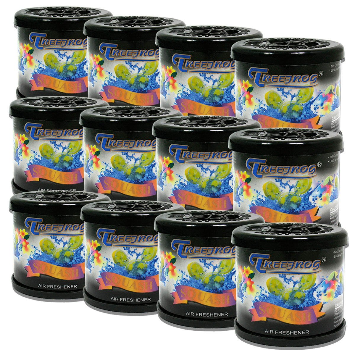 Pack Of 12 Treefrog Gel-Typed Automotive Cup-Holder Air Freshener (Squash Scented)