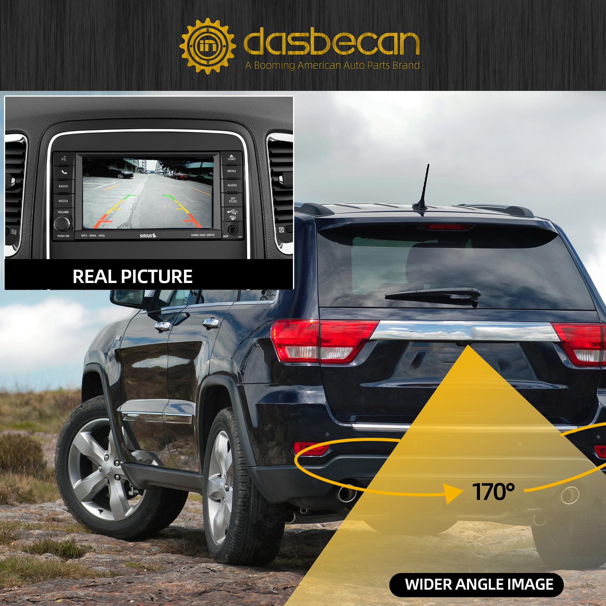 Dasbecan Backup Camera Replacement Compatible With 2011 2012 2013 Dodge Durango Jeep Grand Cherokee Rear Camera Replace# 5605405