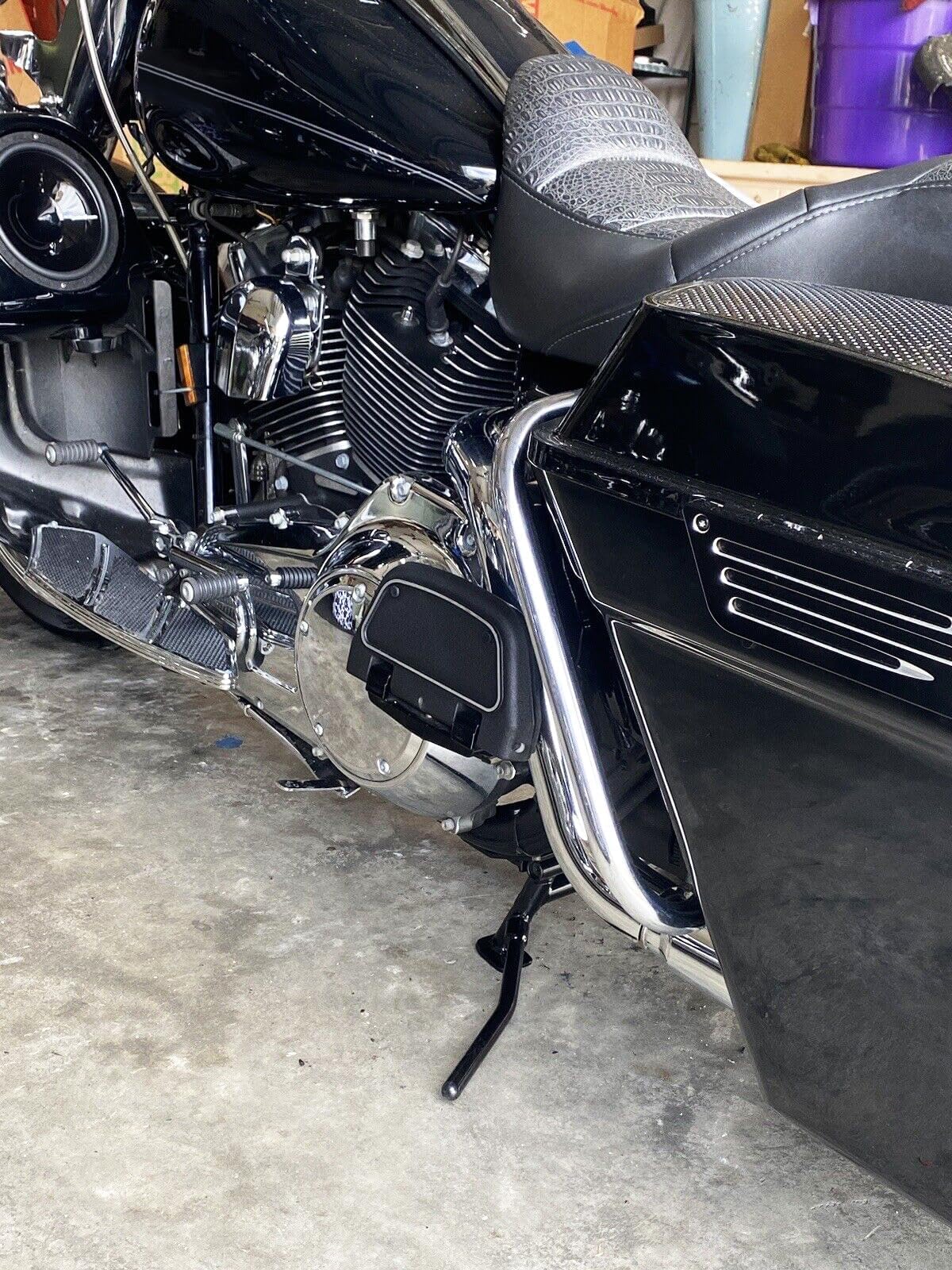 Dasen Heavey Duty Steel Center Stand Compatible with Harley Touring Road King Electra Road Street Glide FLH FLHX FLHR FLTR Model