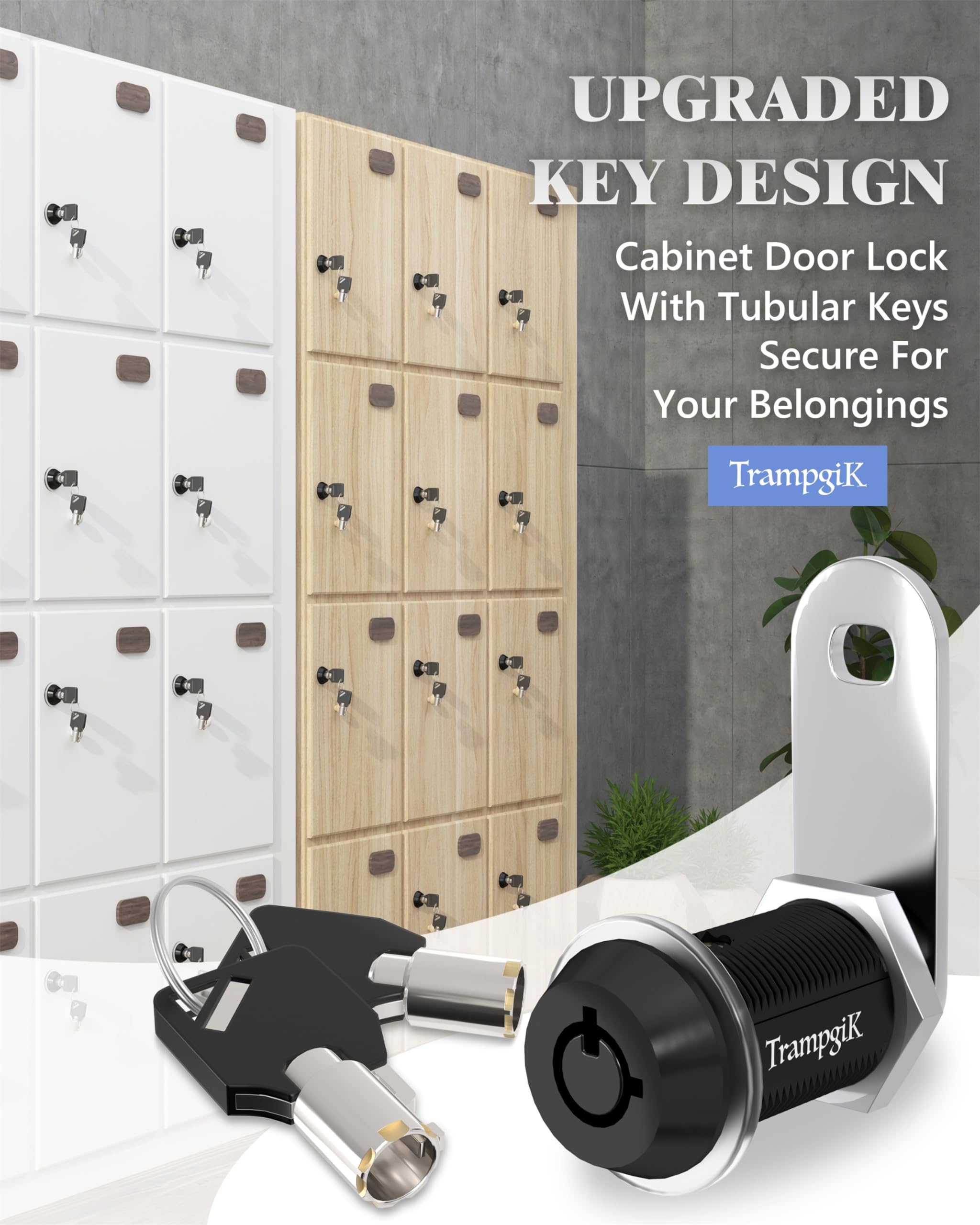 Trampgik Rv Storage Locks, 1 1/8    Camper Compartment Storage Door Locks With Keys, For Rv Camper Travel Trailer,Drawer Cabinet