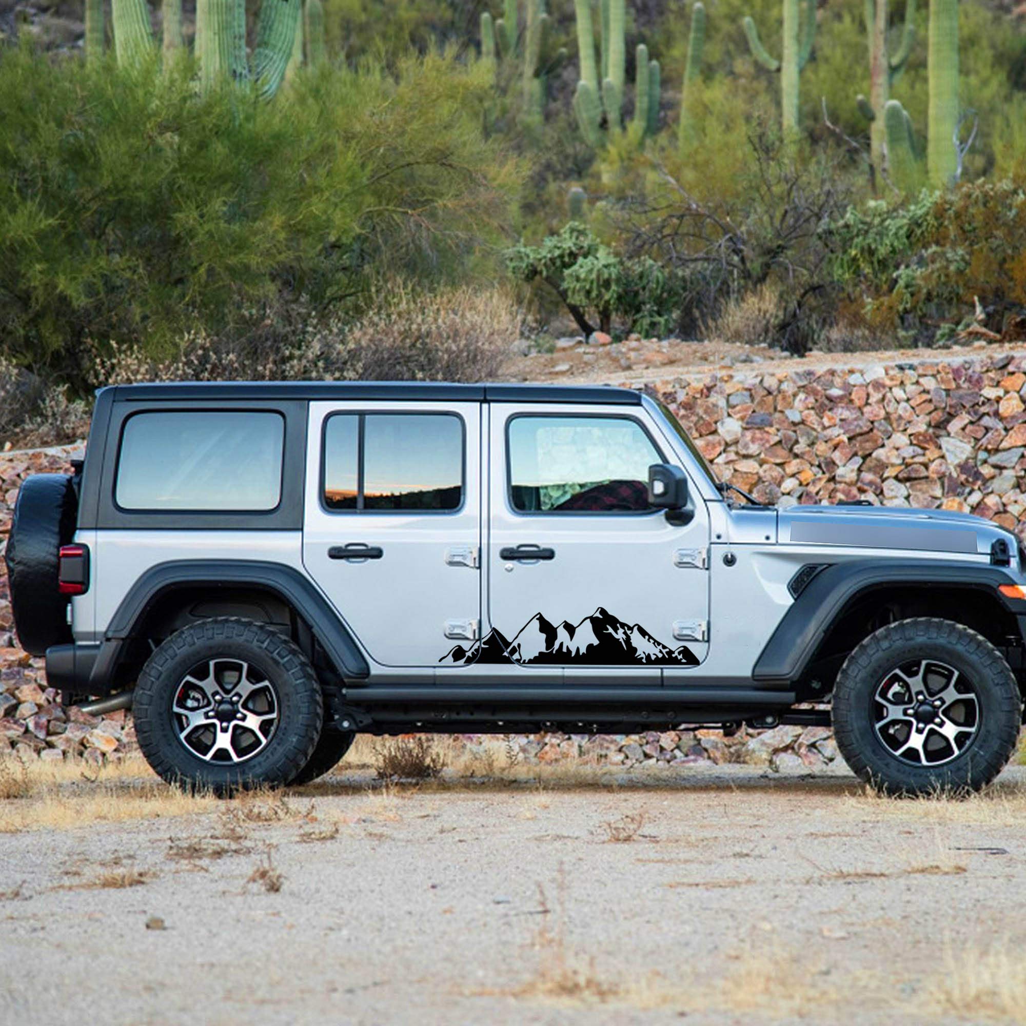 TOMALL 1 Pair 29.7'' Mountains Stickers Decal for Car Body Door Side Auto Snow Mountains Graphic Vinyl Decal Decoration for SUV