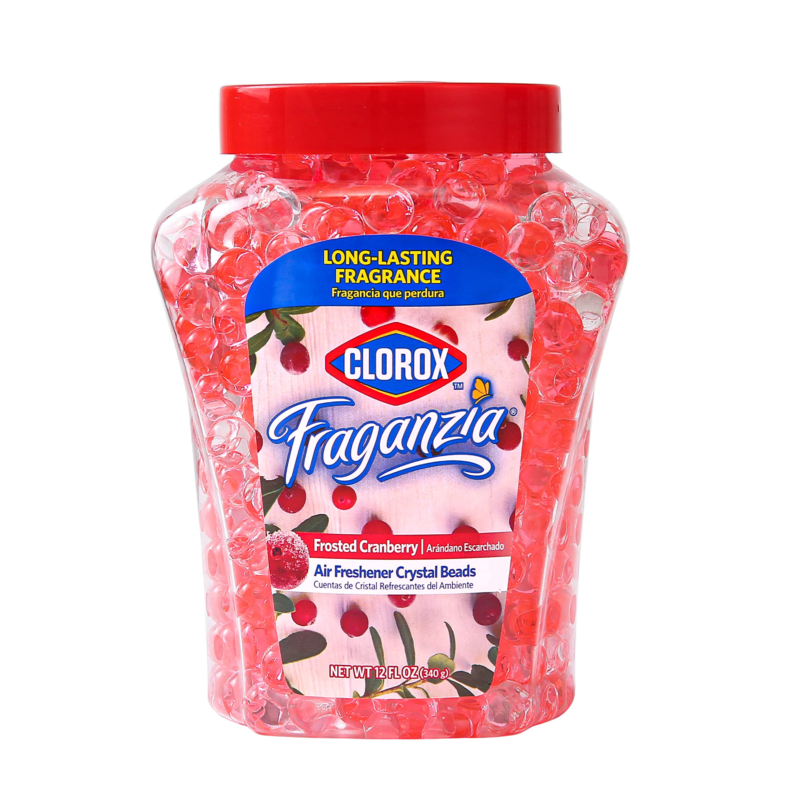 Clorox Fraganzia Crystal Beads Air Freshener in Frosted Cranberry | Long Lasting Room Air Freshener Beads for Home or Car| Solid
