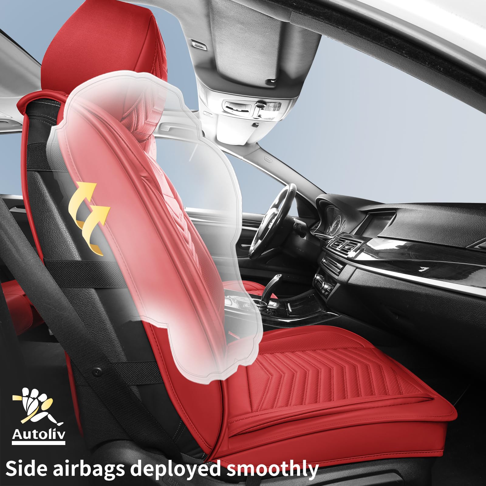 Hchengkikz Car Seat Covers Full Set,Breathable And Waterproof Car Seat Cover,Universal Anti-Slip Car Seat Covers Front Seats Bac