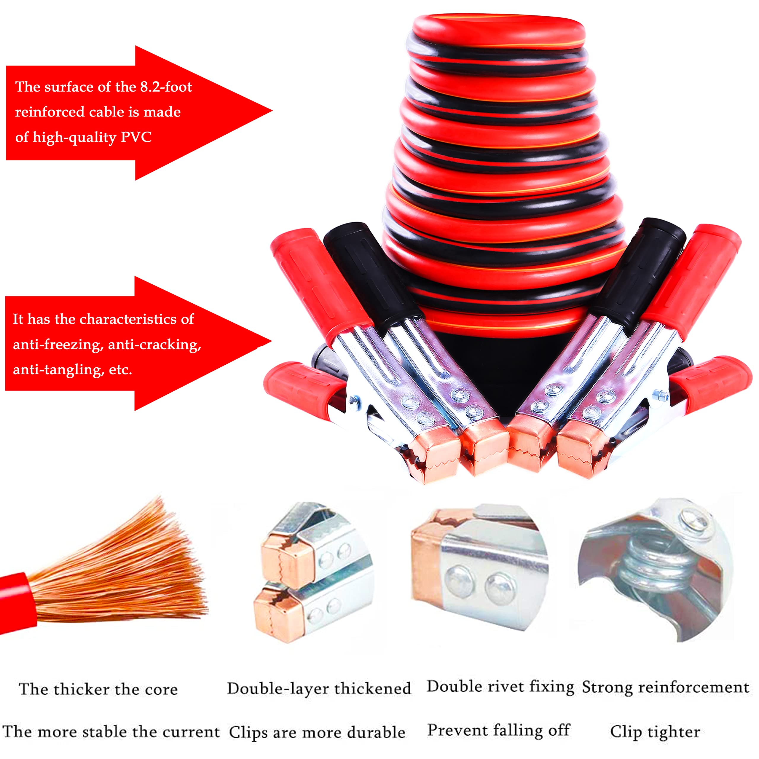 Lianxin Roadside Assistance Emergency Kit - Car Emergency Kit With Jumper Cables (Upgraded) Emergency Roadside Kit For Car 142 P