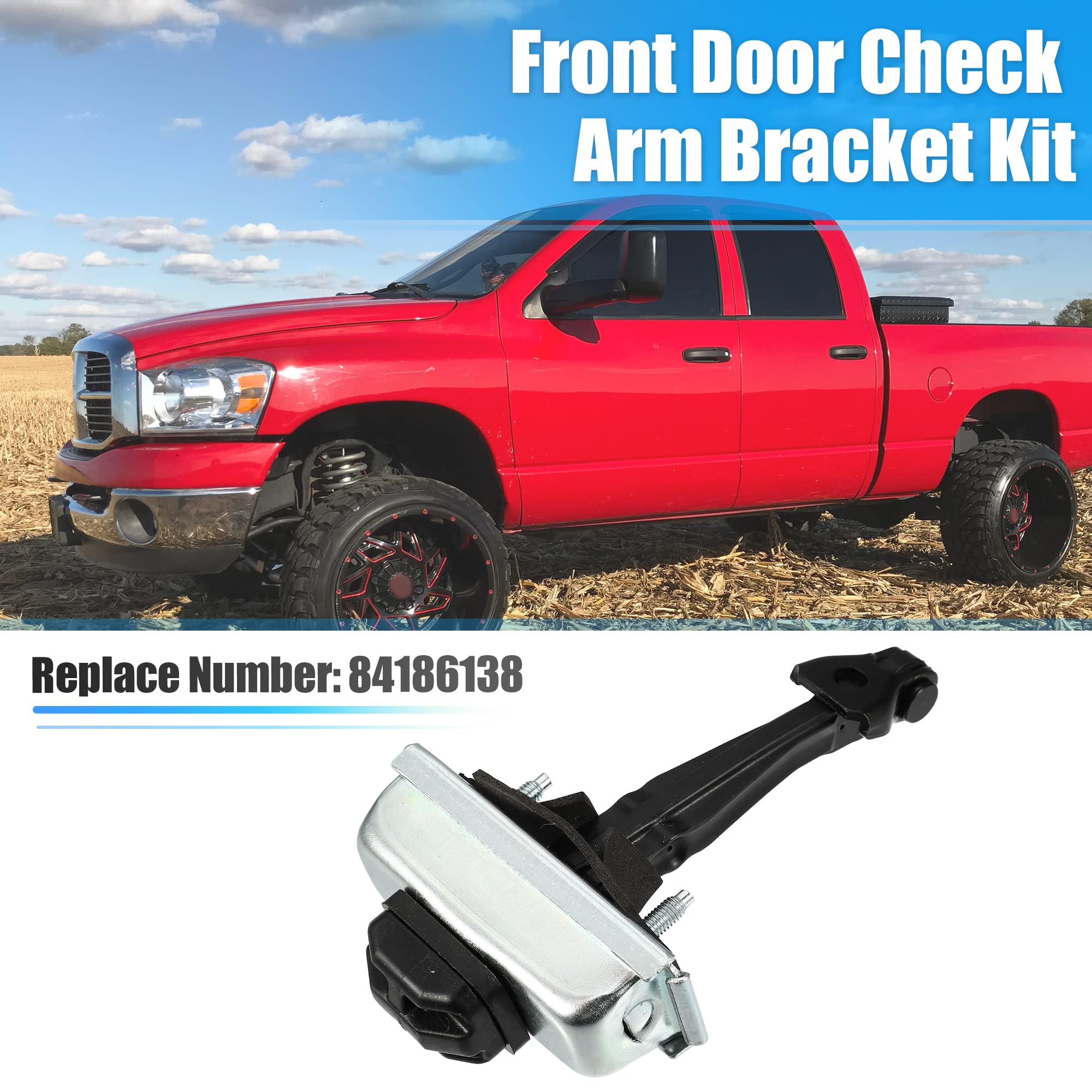 Acropix Car Front Left Right Door Check Strap Stopper Limiter Fit For Chevrolet Silverado Fit For Gmc Sierra - Pack Of 1 Black