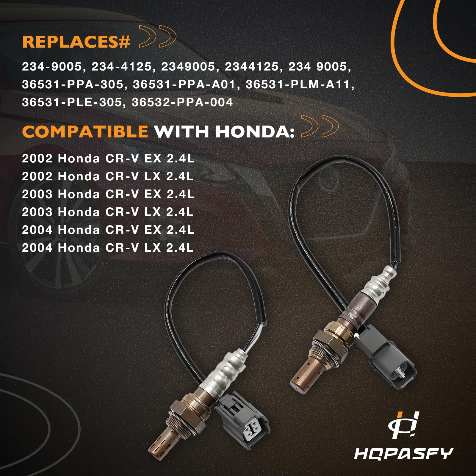 HQPASFY O2 Oxygen Sensor Upstream Downstream Compatible with 2002-2004 Honda CR-V EX LX 2.4L O2 Sensor Replaces# 234-9005, 234-4