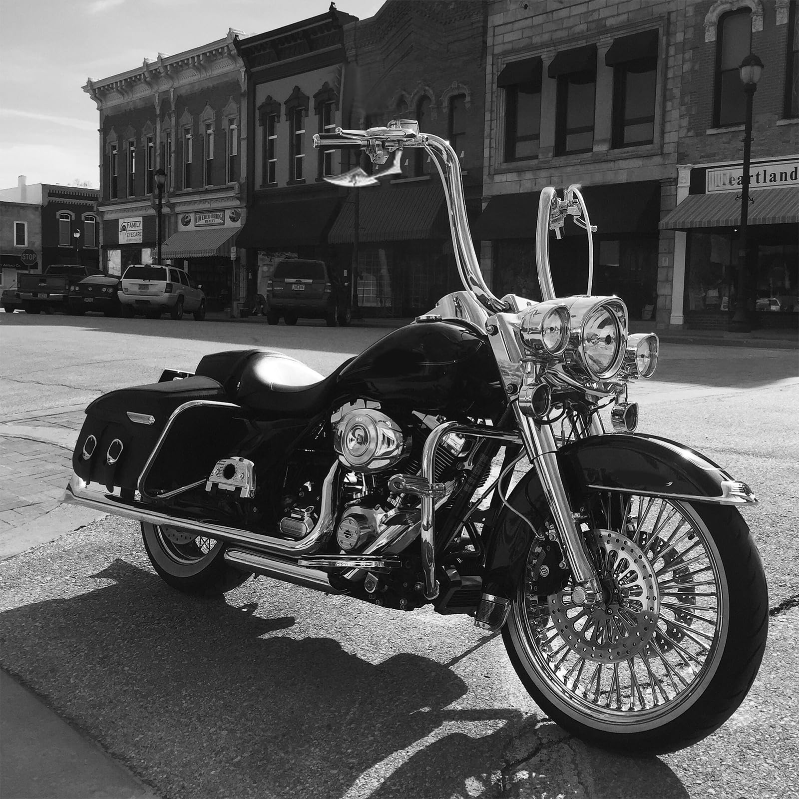 Chrome Motorcycle Blade Rear View Mirrors For Harley Cruiser Bobber Chopper (Chrome-Harley)