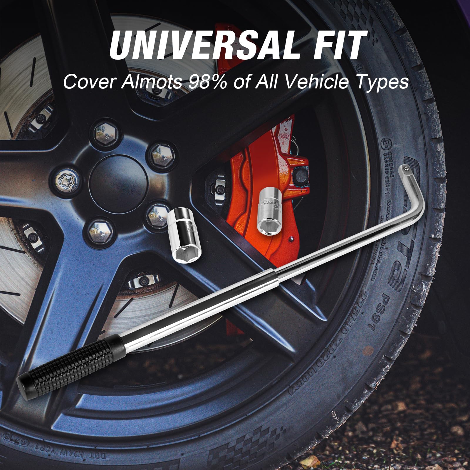 Torin Telescoping Lug Wrench: Lug Nut Socket Wrench With Standard Sockets (17/19, 21/22Mm)