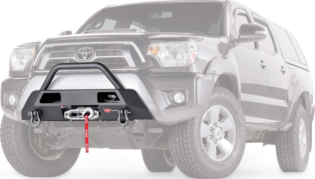 Warn 102874 Semi-Hidden Fixed Winch Mount With Low-Profile Grill Guard Tube, Fits: Toyota Tacoma Gen 2.5 (2012-2015)