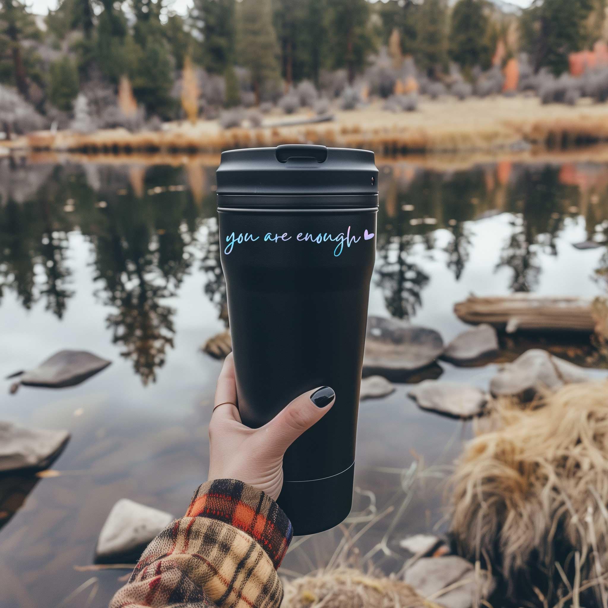 2 X You Are Enough Rearview Mirror Decal Water Bottle Stickers Affirmation Reminder Sticker Laptop Bumper Sticker Tumbler Vinyl