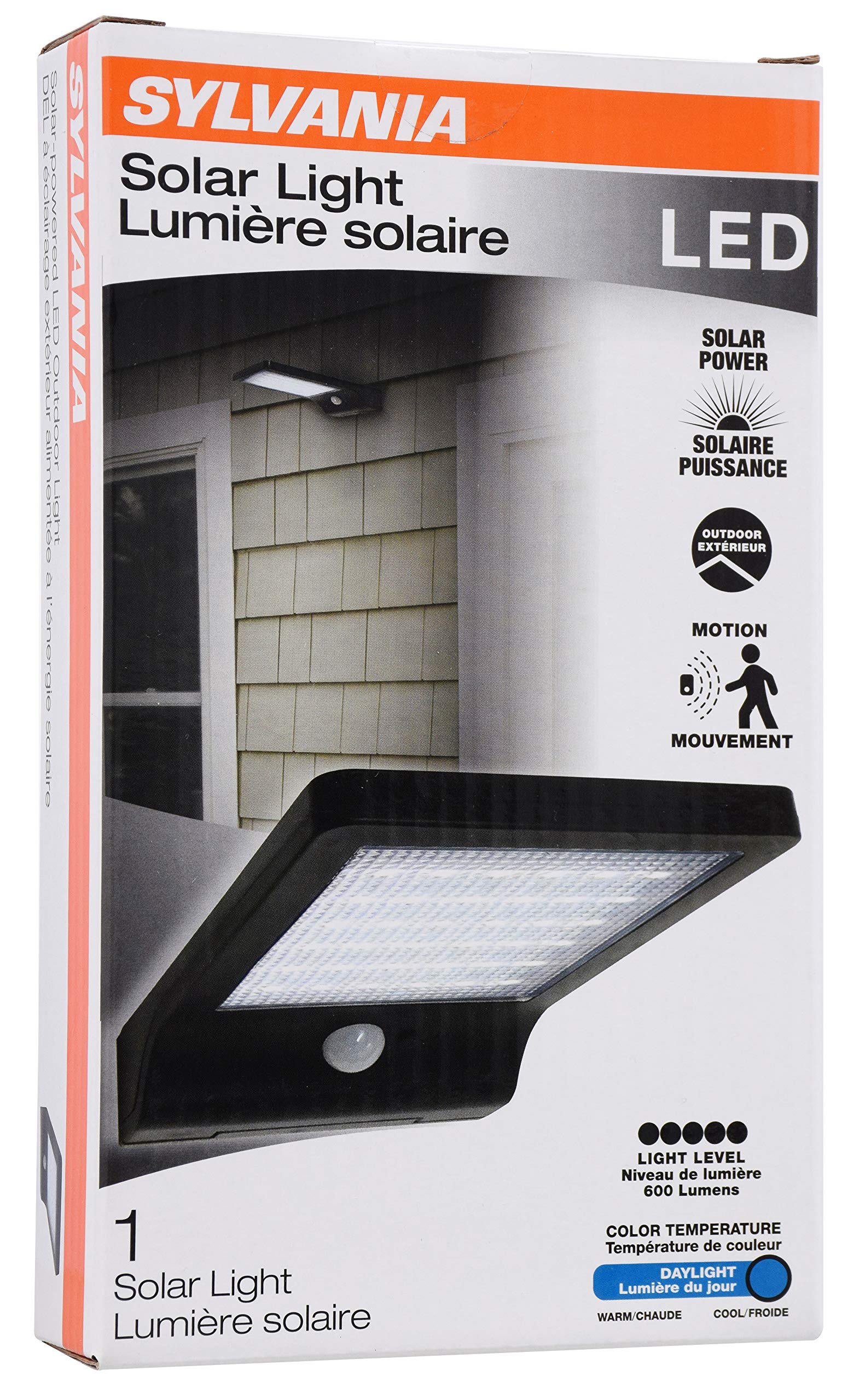 Sylvania Solar Flood Light Luminaire With Daylight Sensor, Led And Battery Included, 5000K, Daylight, Black Finish - 1 Pack (650