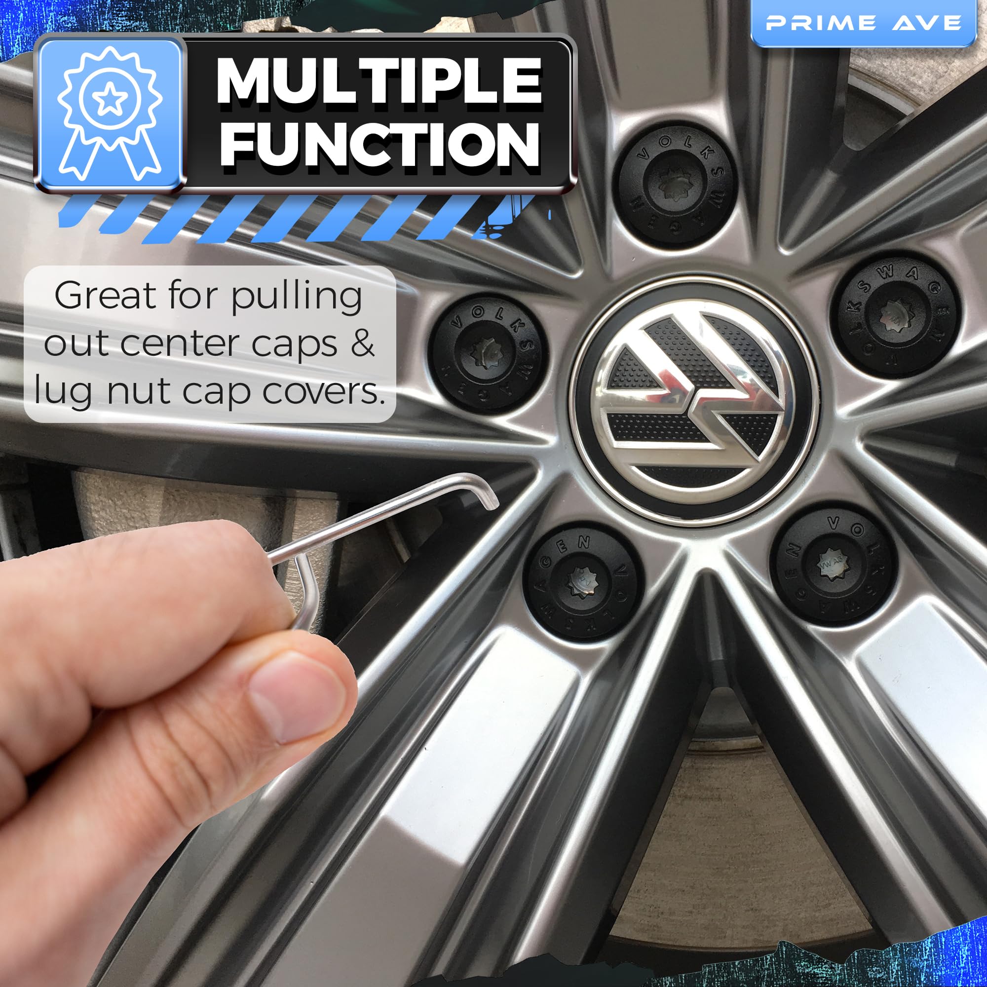 Prime Ave Wheel Lug Nut Cap Cover & Center Cap Removal Tool Stainless Steel Lug Nut Pullers Compatible/Replacement for Audi BMW