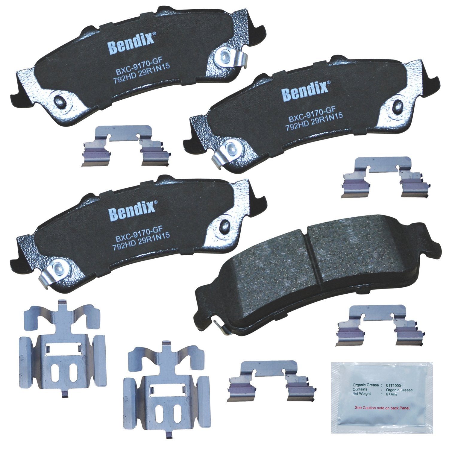 Bendix Priority1 Cfc792Hd Ceramic Rear Brake Pads For Select Models Cadillac Deville, Dts, Chevrolet Astro, Silverado 1500, 1500