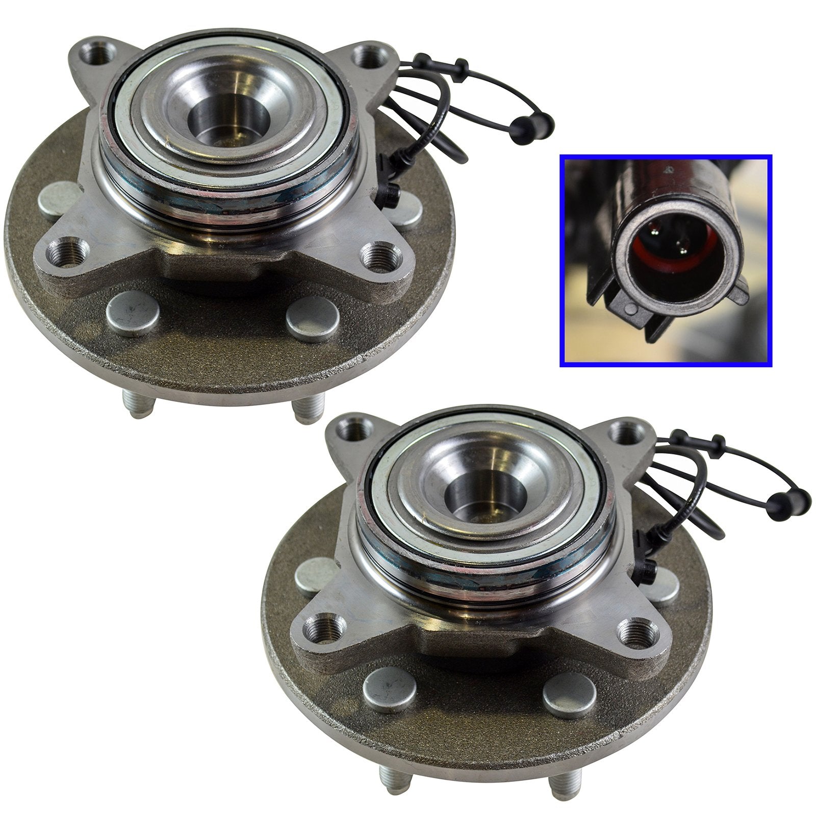 Trq Front Wheel Hub Bearings Assembly Set Compatible With 2002-2006 Ford Expedition Lincoln Navigator