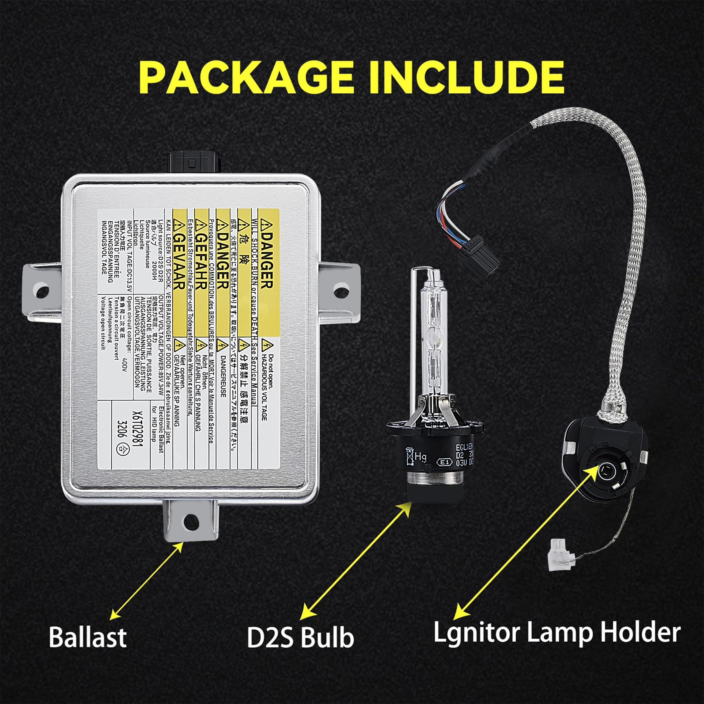 Xenon Hid Headlight Ballast Unit Assembly With Igniter And D2S Bulb Fit For 2002-2005 Acura Tl / Tsx/ Tl Type-S, 2004-2006 Mazda