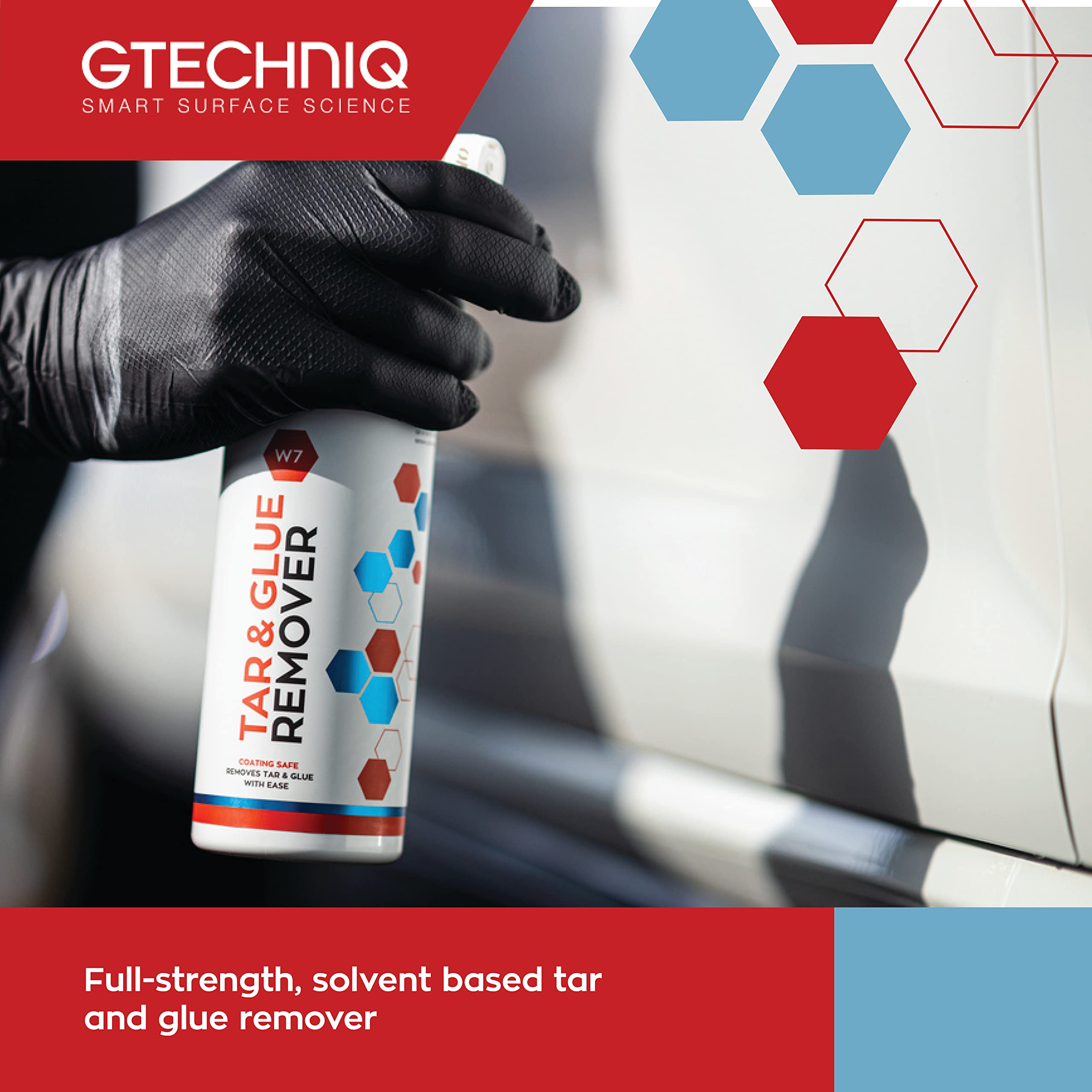 Gtechniq - W7 Tar And Glue Remover - Full Strength Solvent Based, Softens And Dissolves Adhesive, Safe To Use With Waxes, Coatin