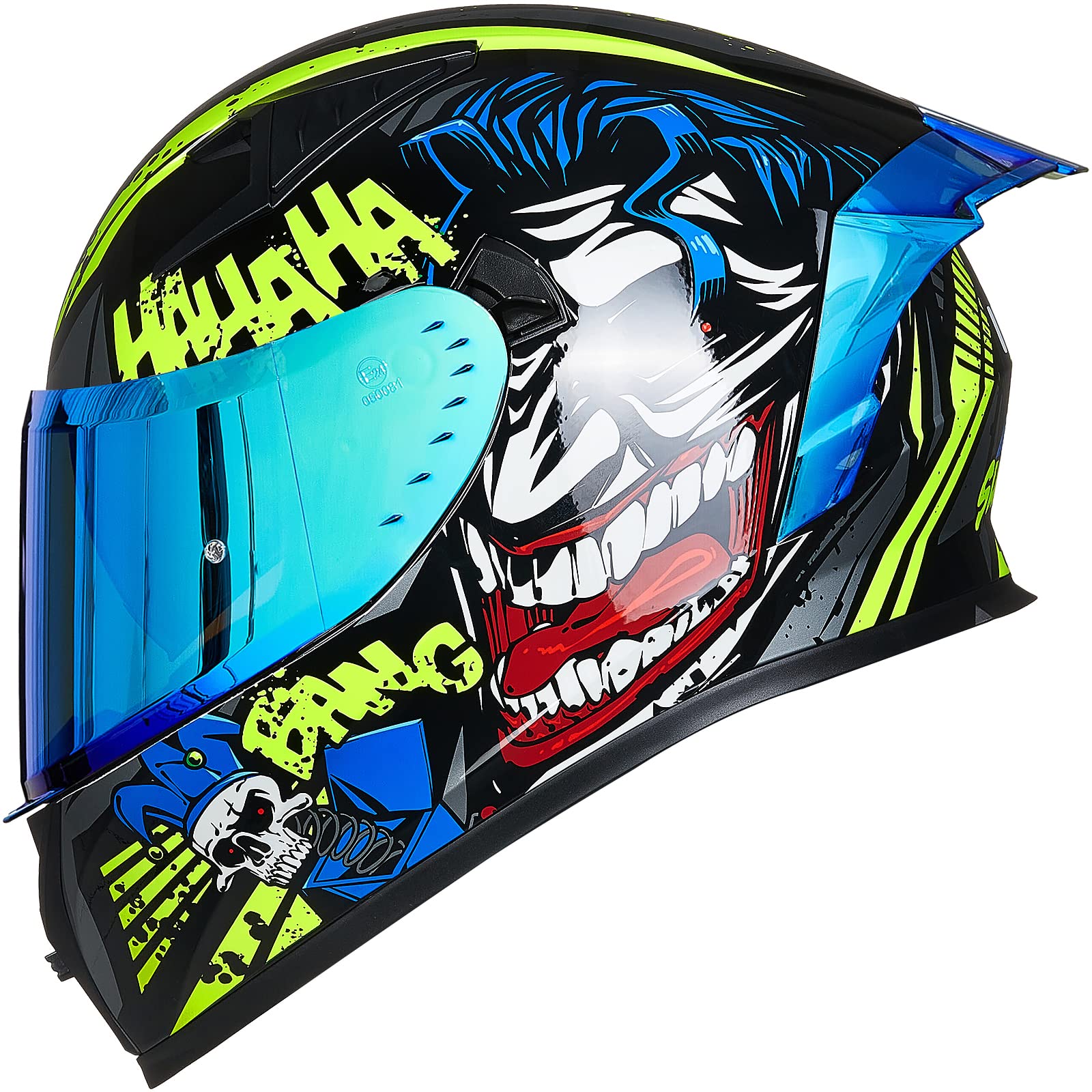 Ilm Motorcycle Helmet Full Face With Pinlock Compatible Clear&Tinted Visors And Fins Street Bike Motocross Casco Dot Model Z501(Surprise Yellow, Xx-Large)