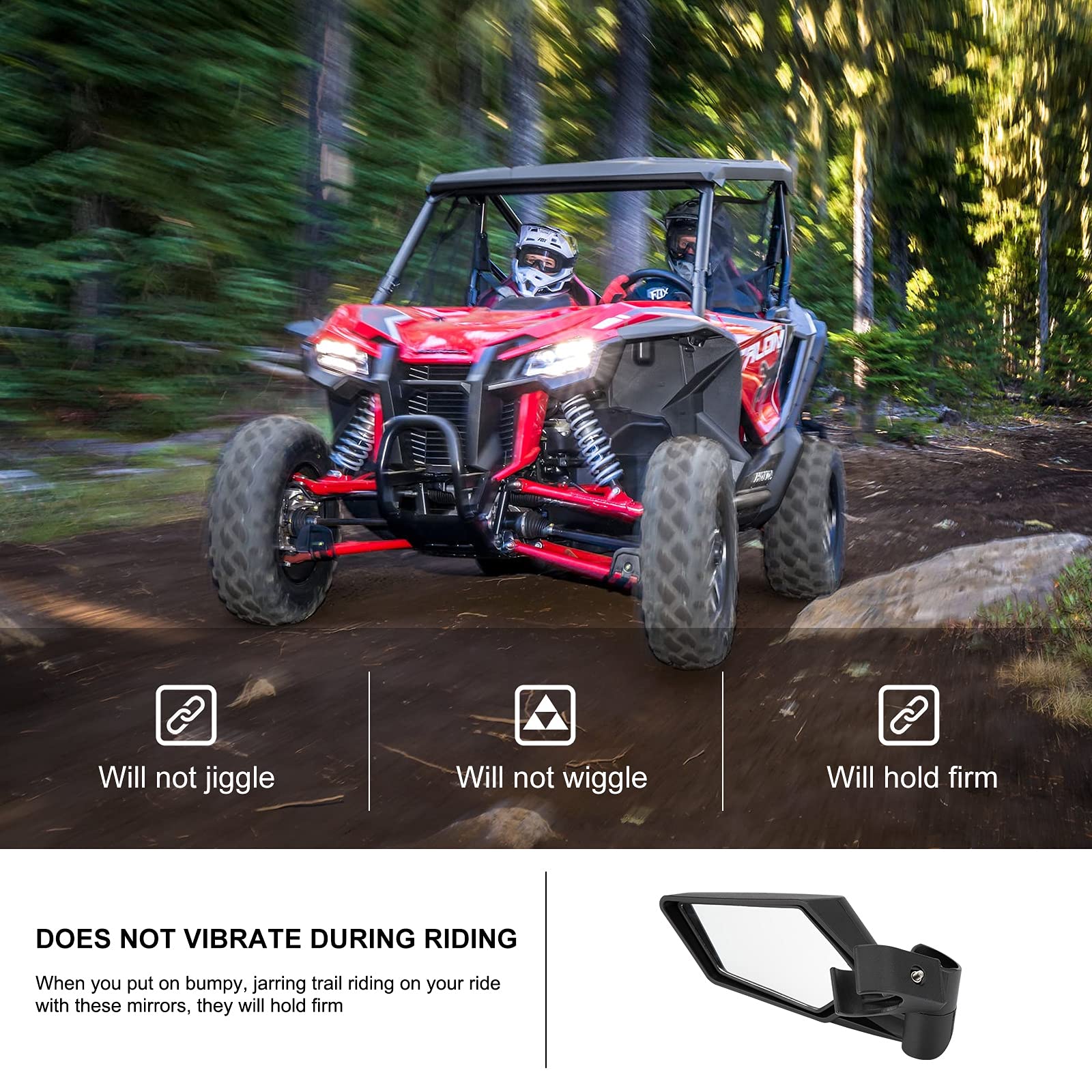 KIWI MASTER Rear View Center Mirrors Compatible for 2019-2024 Honda Talon 1000R 1000X 1000X4 1000R4 Accessories Rearview Racing