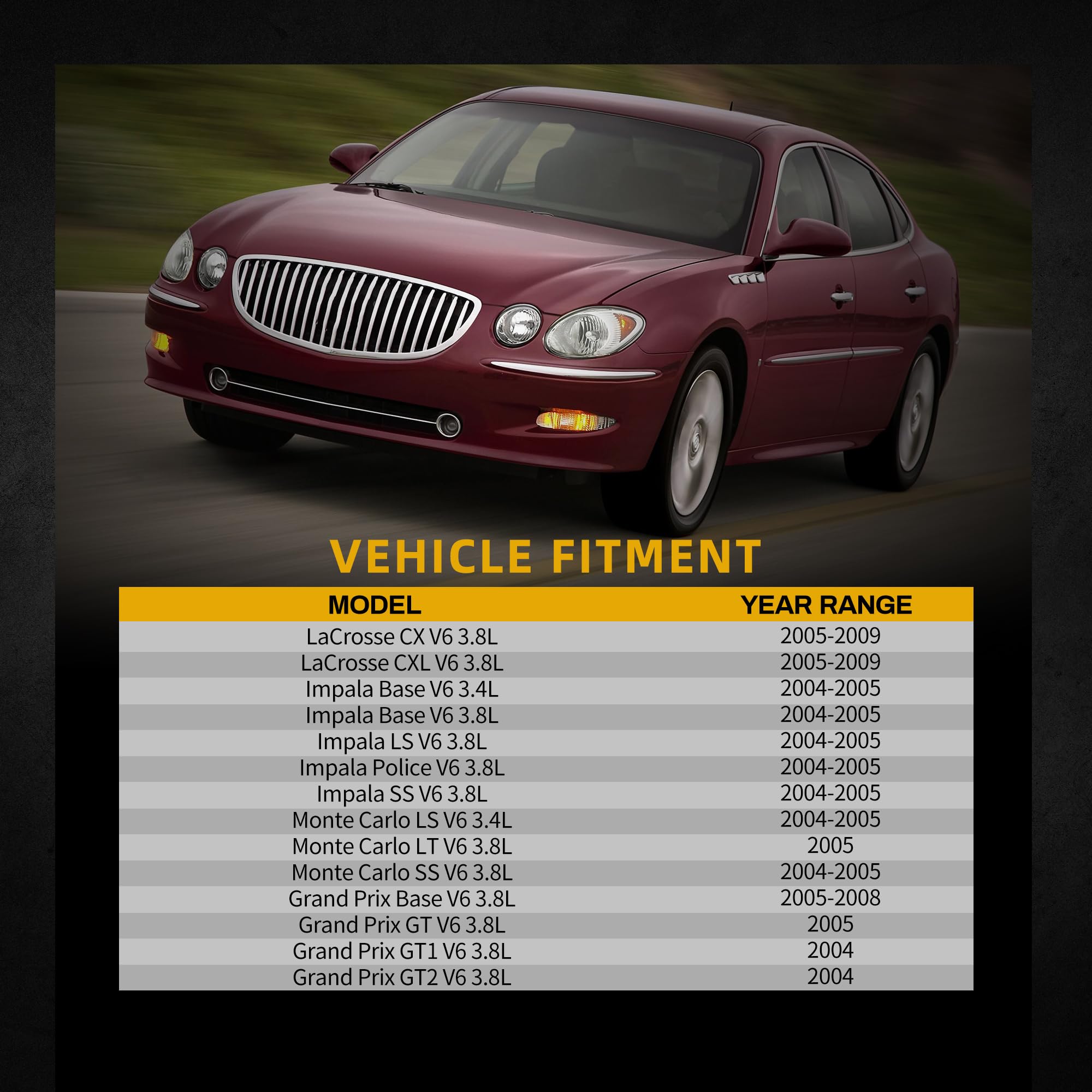 Dwvo Radiator Compatible With 2005 2006 2007 2008 2009 Buick Lacrosse 2005-2008 Pontiac Grand Prix 2004-2005 Chevrolet Impala Mo