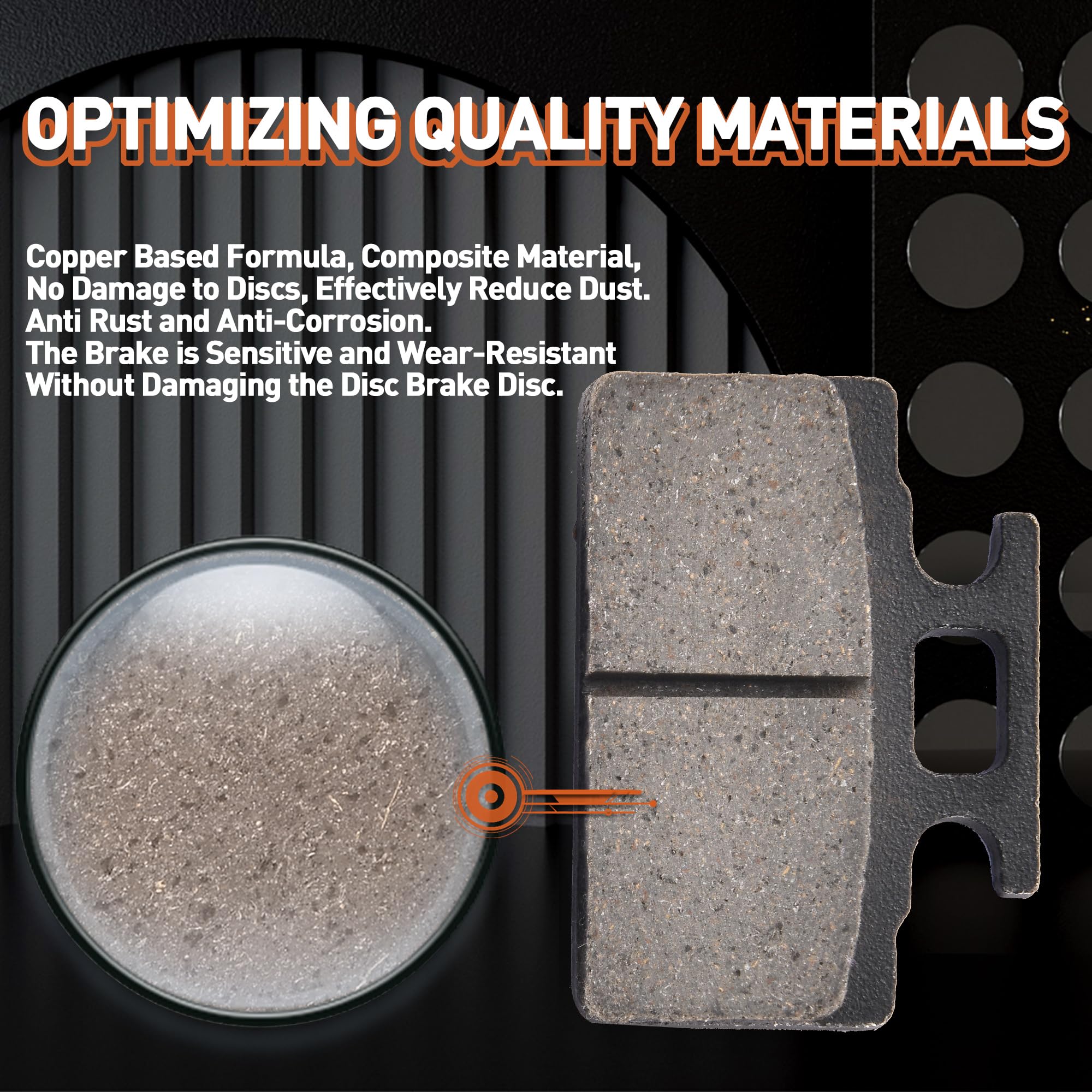 WOOSTAR Front Disc Brake Pads Replacement for 50cc 70cc 90cc 110cc 125cc 150cc GY6 Baja Jonway Lance Dirt Pit Bike Chinese ATV 4