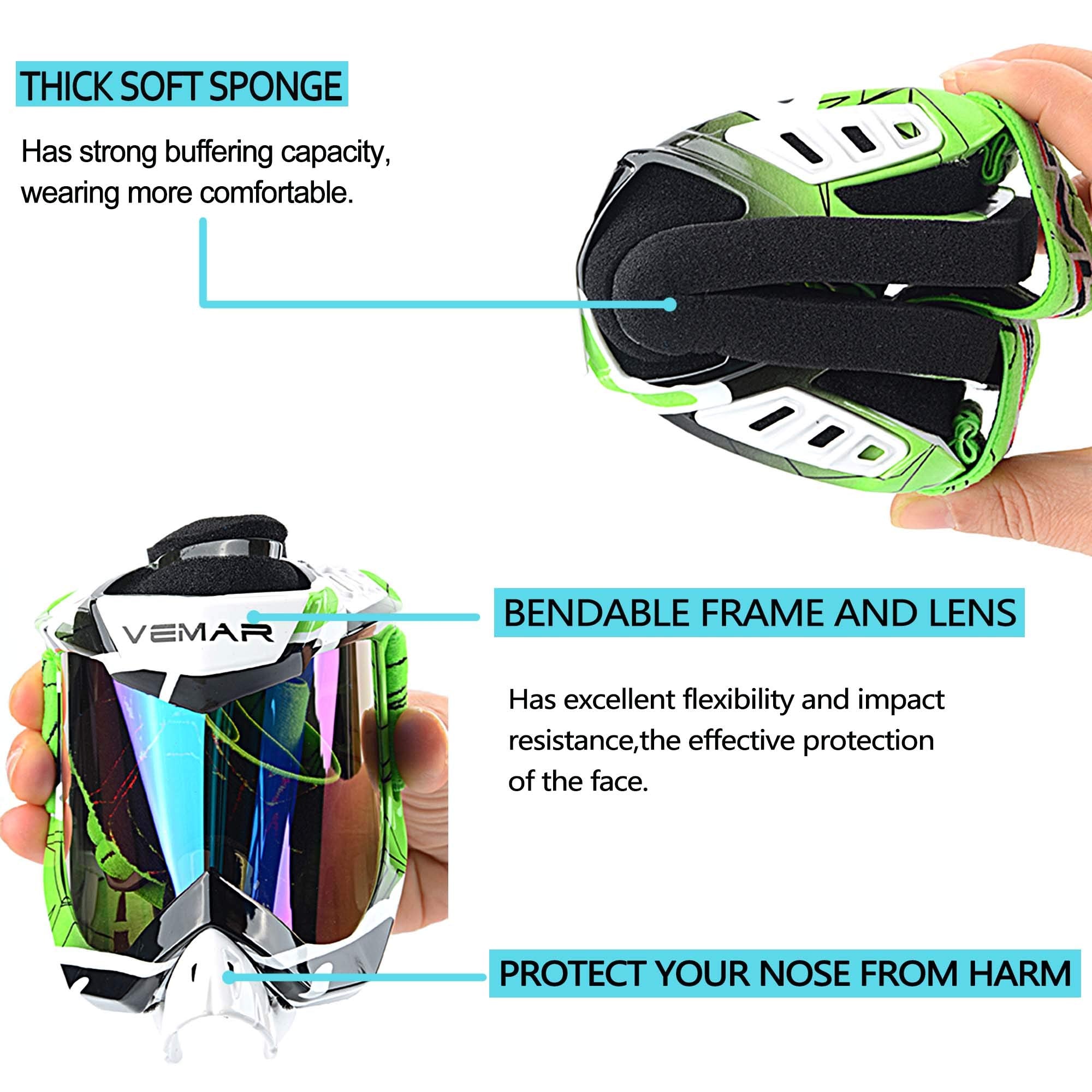 Ubelly Motorcycle Motocross ATV Racing Dirt Bike Tactical Riding Goggles