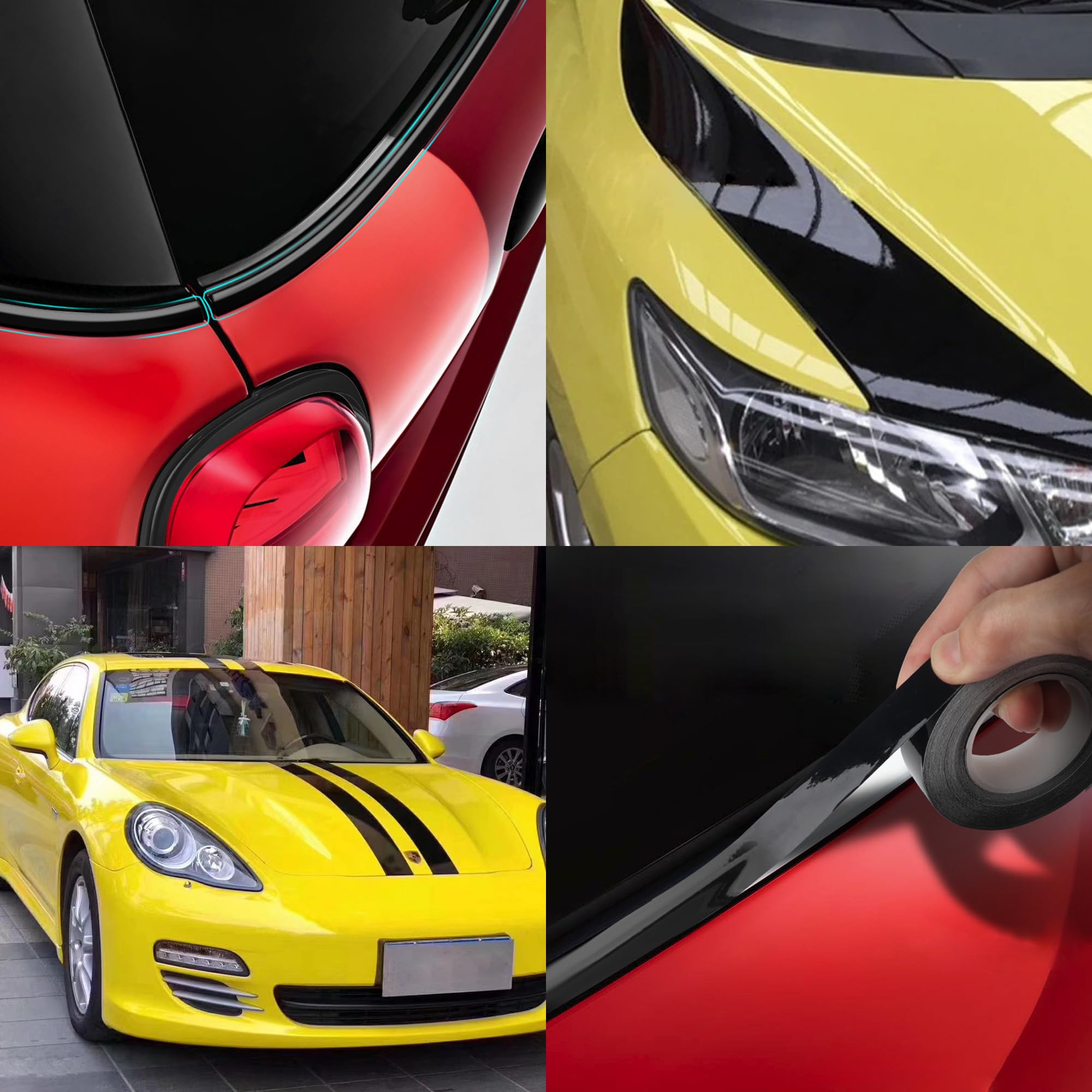 Arespark Gloss Black Vinyl Wrap, Cars Vinyl Film Tapes Kit For Blackout Chrome Delete Window Trim Door With Free Tools (1In X 30