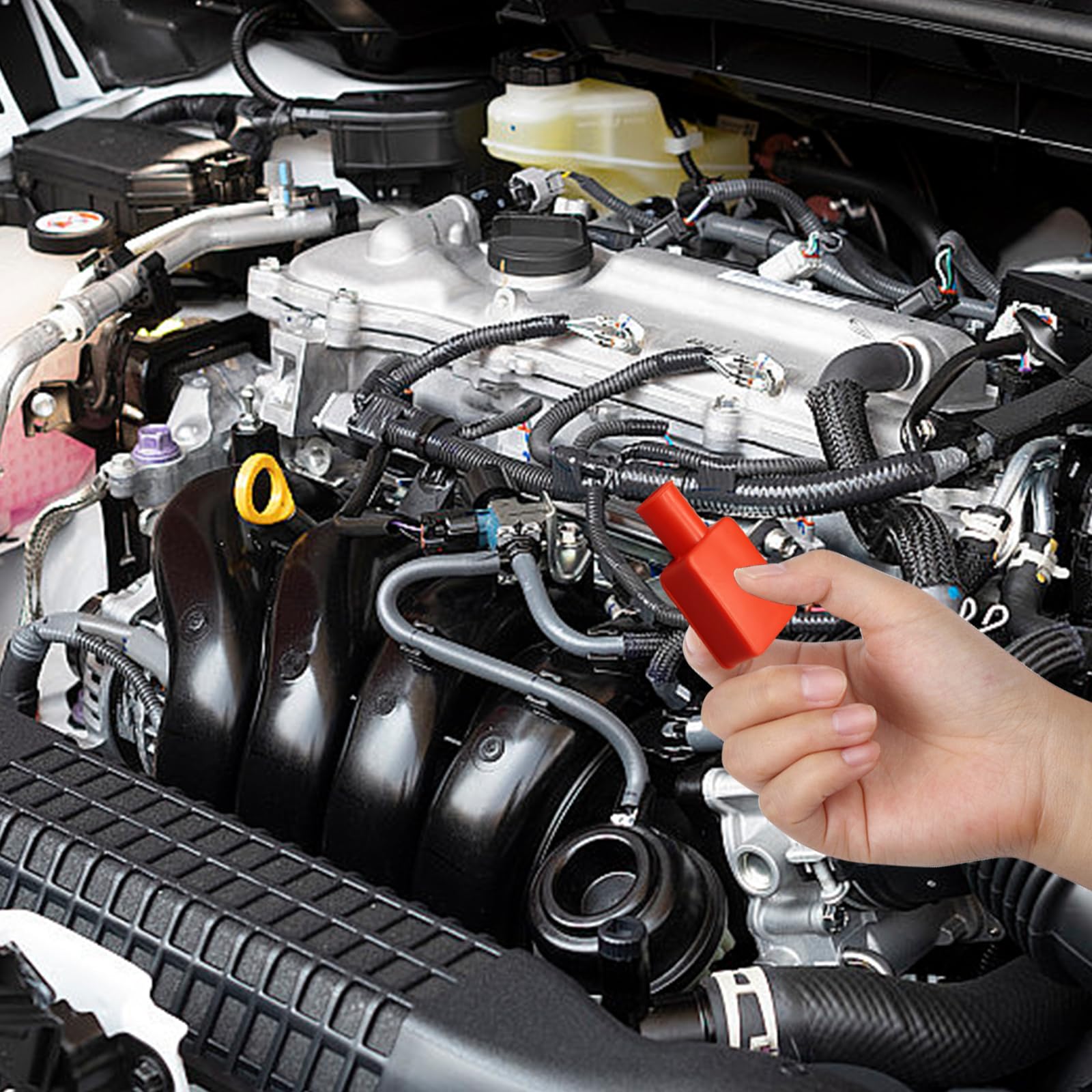 12Pcs Battery Terminal Cover, Battery Terminal Protector,Car Insulating Protector Car Battery Cover,Soft Rubber Positive Negativ