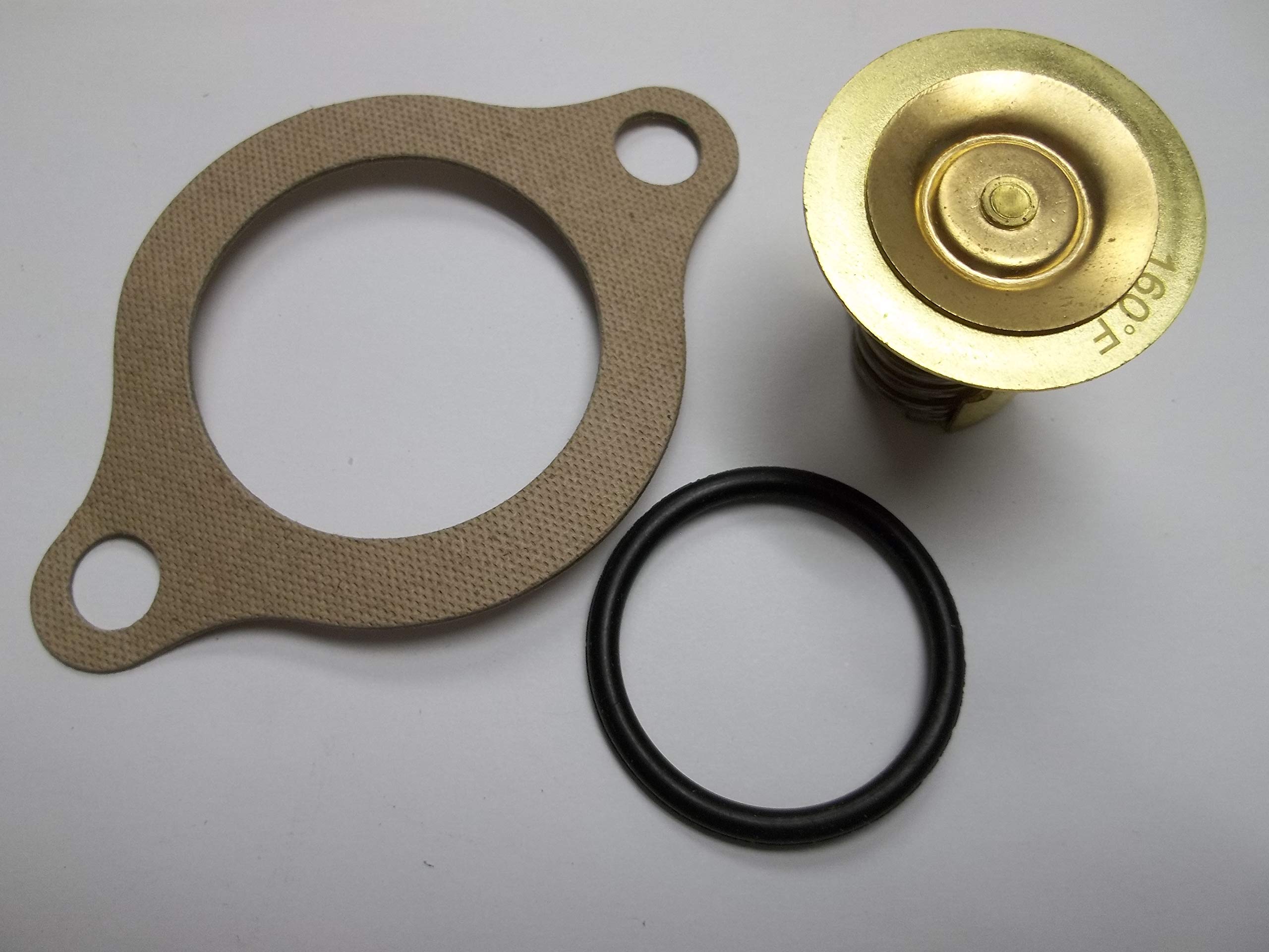 Thermostat Kit With Gasket For Omc And Volvo Penta 4.3, 5.0, 5.7, 5.8 18-3677, 383307, 3856961 4.3L 5.0L 5.7L 5.8L V6 V8 Ford Chevy Marine Engines