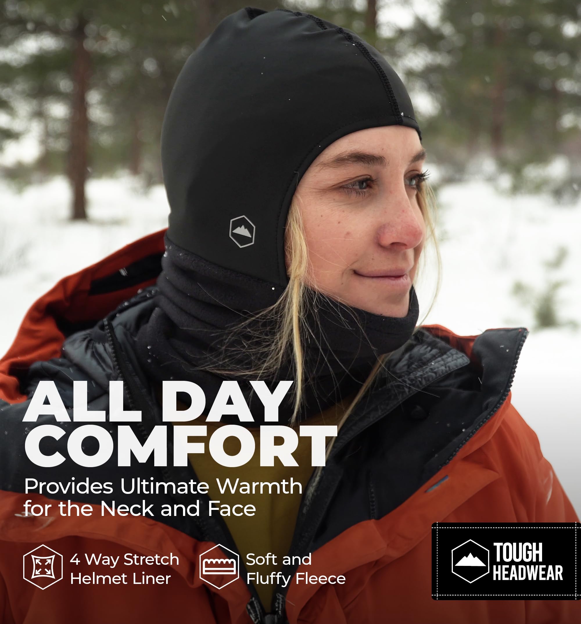 Ski Mask - Neck Warmer with Helmet Liner, Fleece Balaclava, Neck Gaiters for Men & Women - Winter Motorcycle Helmet Liner