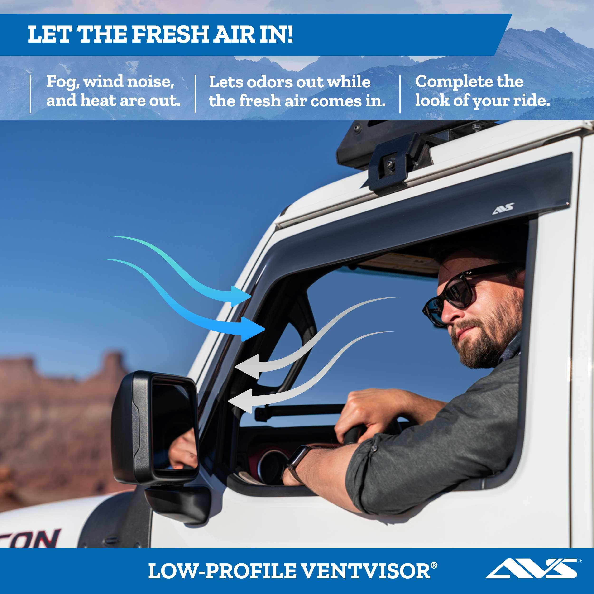 Auto Ventshade [Avs] Low Profile Ventvisor | 2009 - 2017 Chevrolet Traverse, Smoke - 4 Pc. | 894020