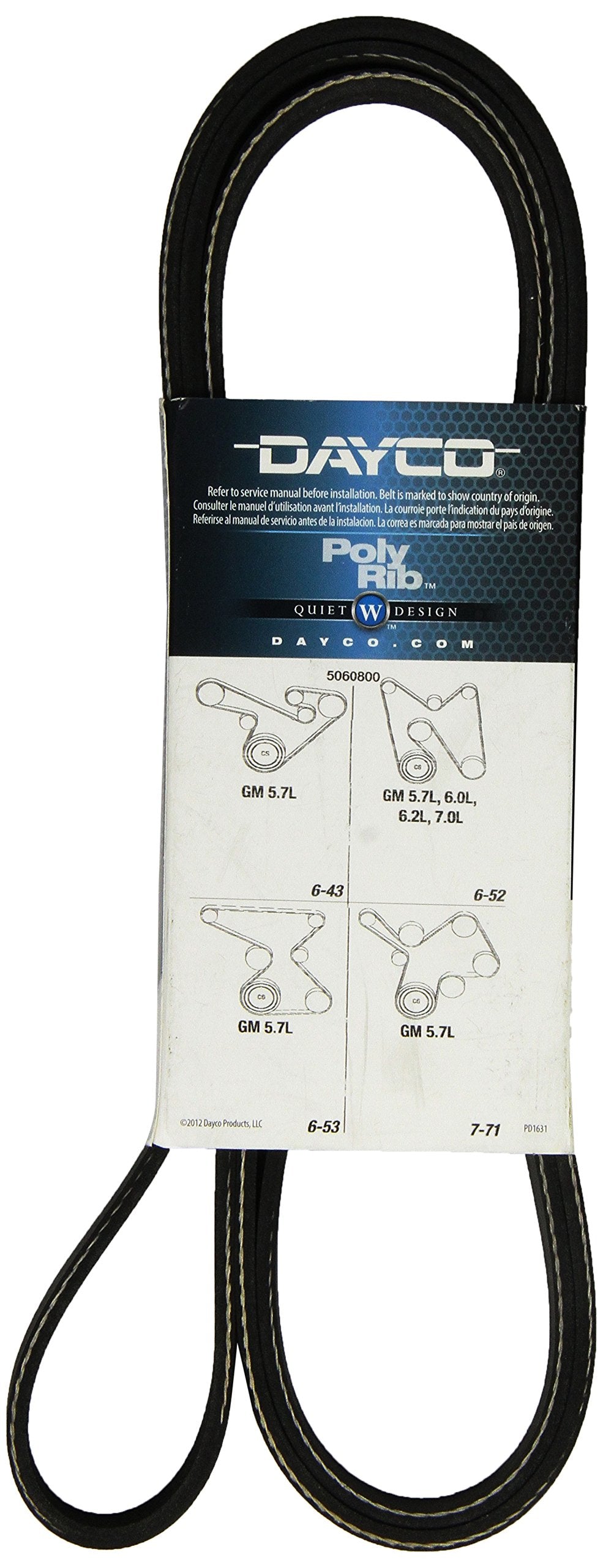 Dayco 5060800 Serpentine Belt