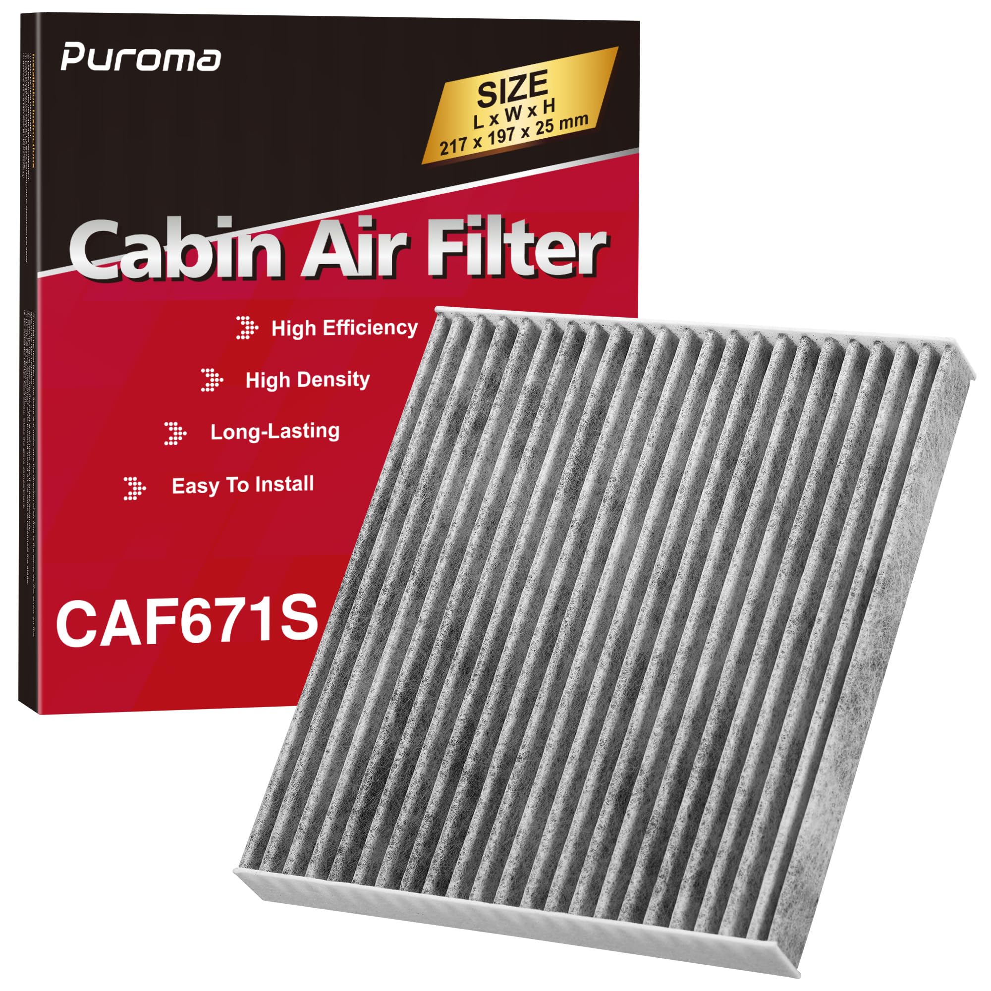 Puroma Cabin Air Filter With Activated Carbon, Replacement For Cf11671, 6090C, Caf1864P, Mazda: Eg21-61-P11, Jeep Grand Wagoneer