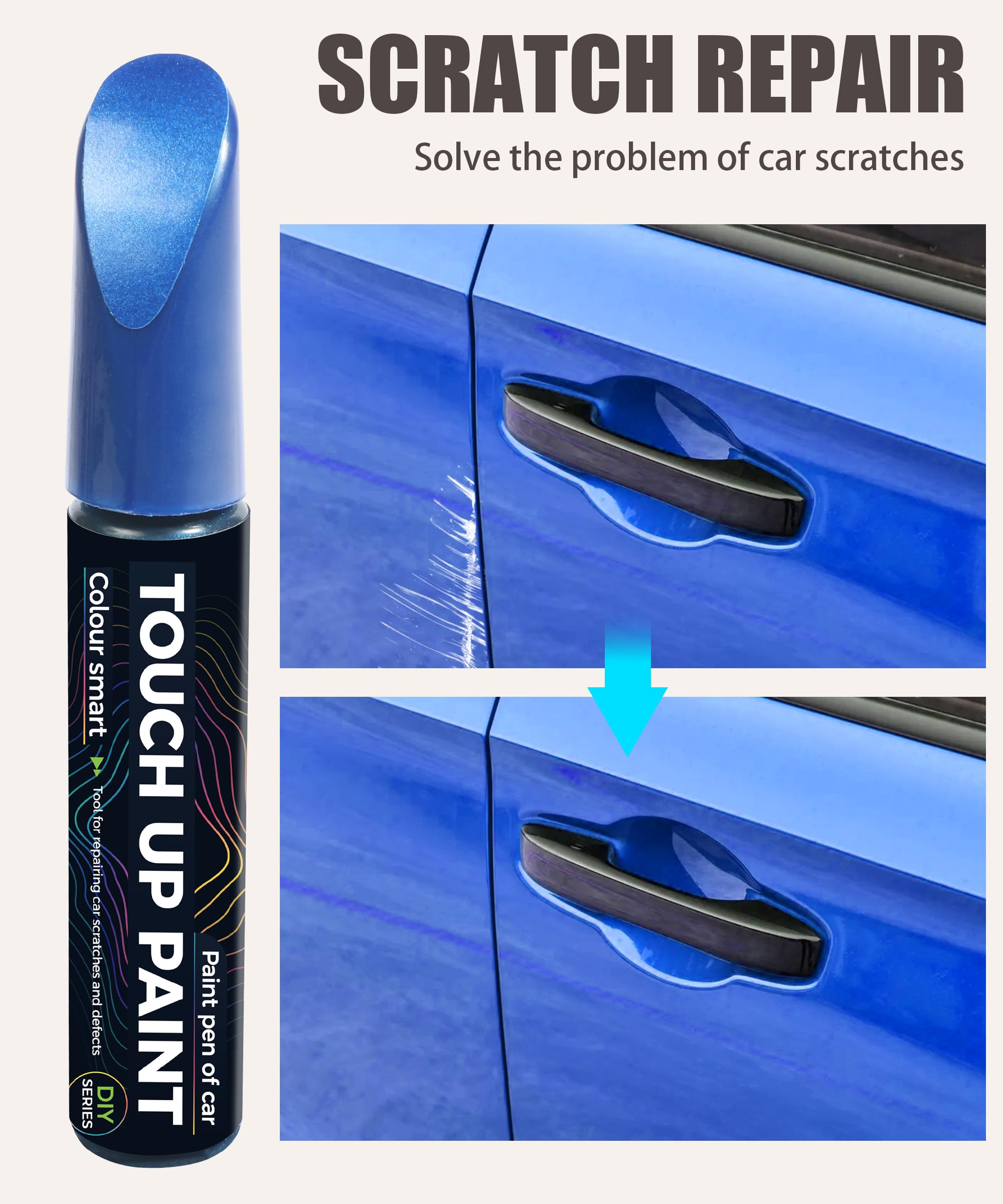 RACOONA Touch Up Paint Pen - Car Scratch Remover, Deep Scratch Repair for All Types of Cars (Blue)