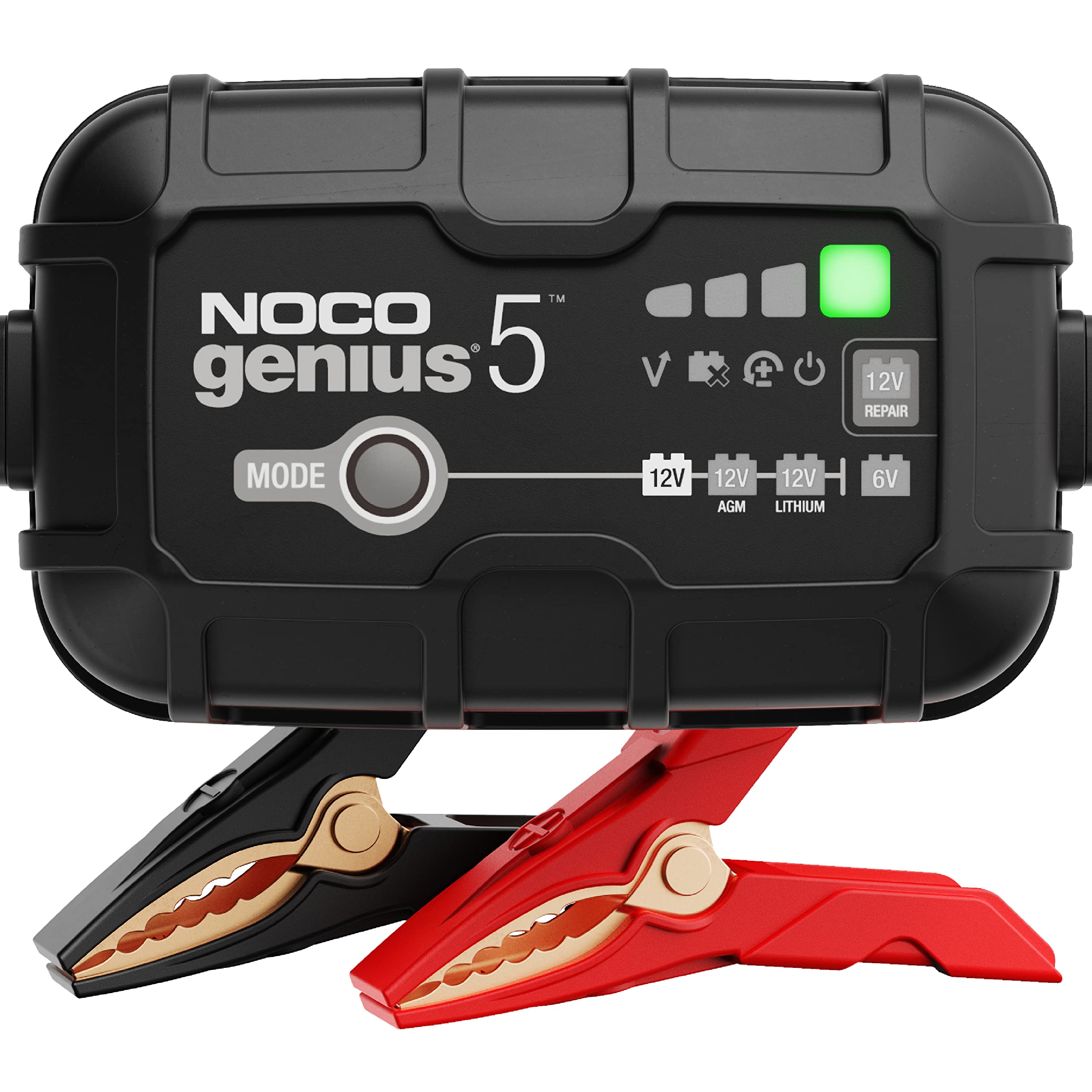 NOCO GENIUS5, 5A Smart Car Battery Charger, 6V and 12V Automotive Charger, Battery Maintainer, Trickle Charger, Float Charger an