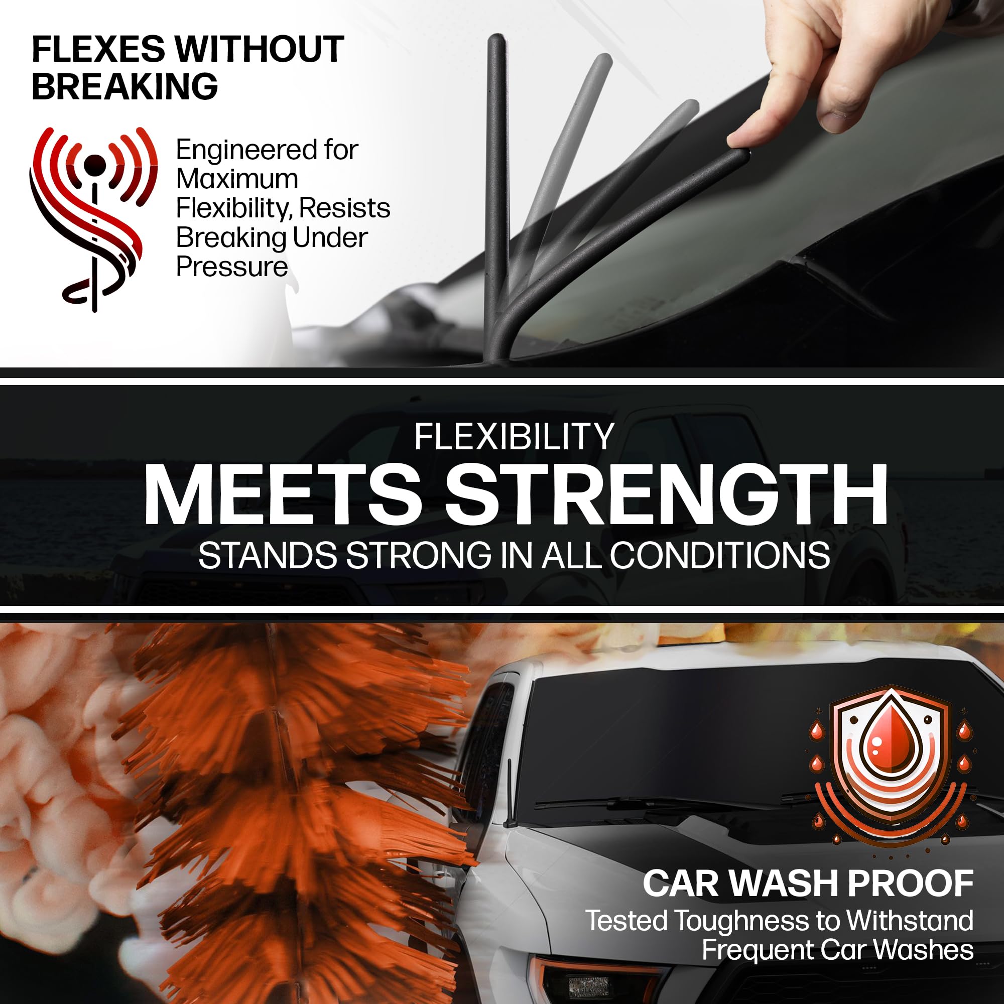 Antennamastsrus - Short Rubber Antenna Fits Nissan Frontier (1998-2021) - Usa Stainless Steel Threading - The Original 6 3/4 Inc