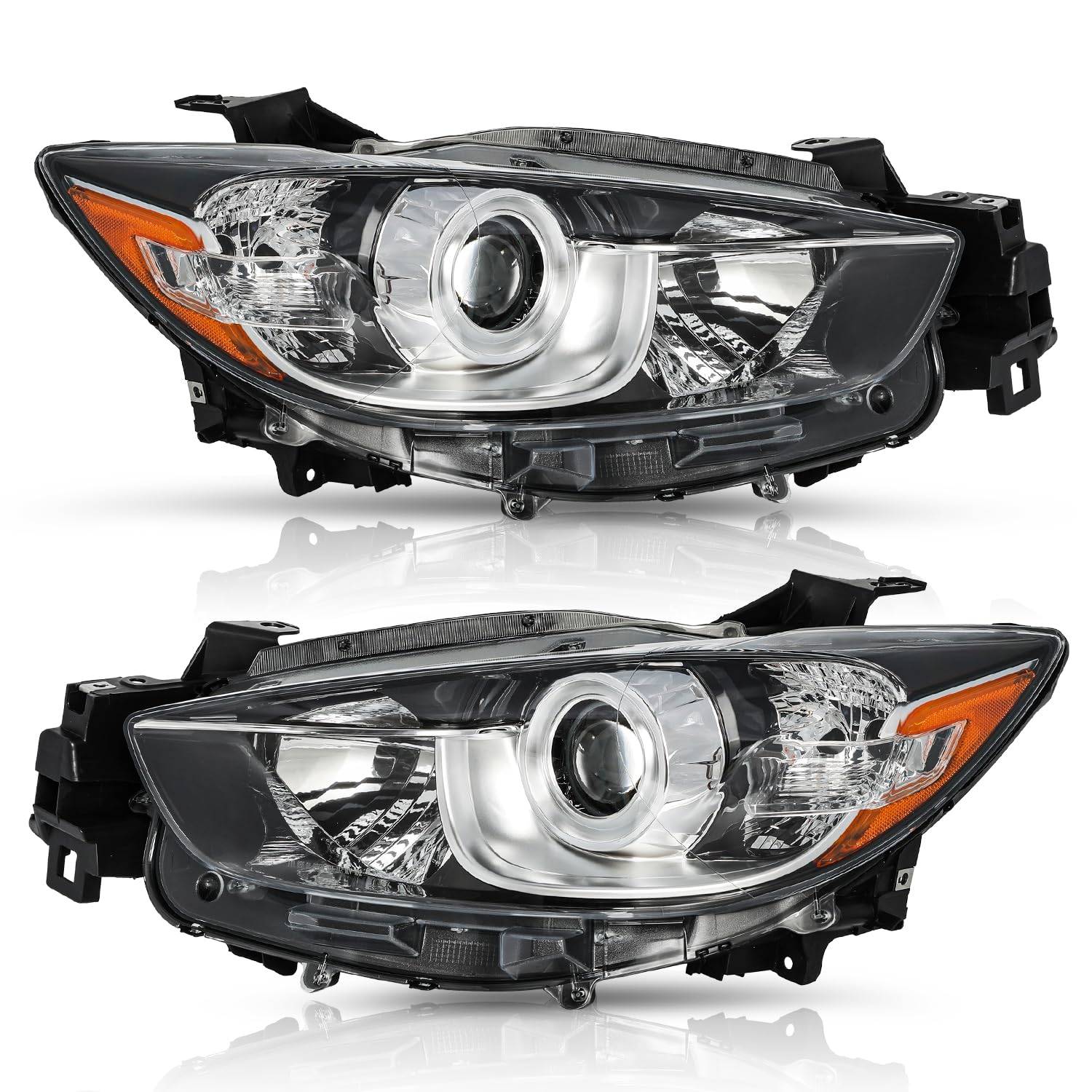Tusdar Headlight Assembly Replacement Fits 2013 2014 2015 2016 Mazda Cx-5 Factory [Halogen Type] Projector Factory Headlamp Lh+Rh Driver & Passenger Side