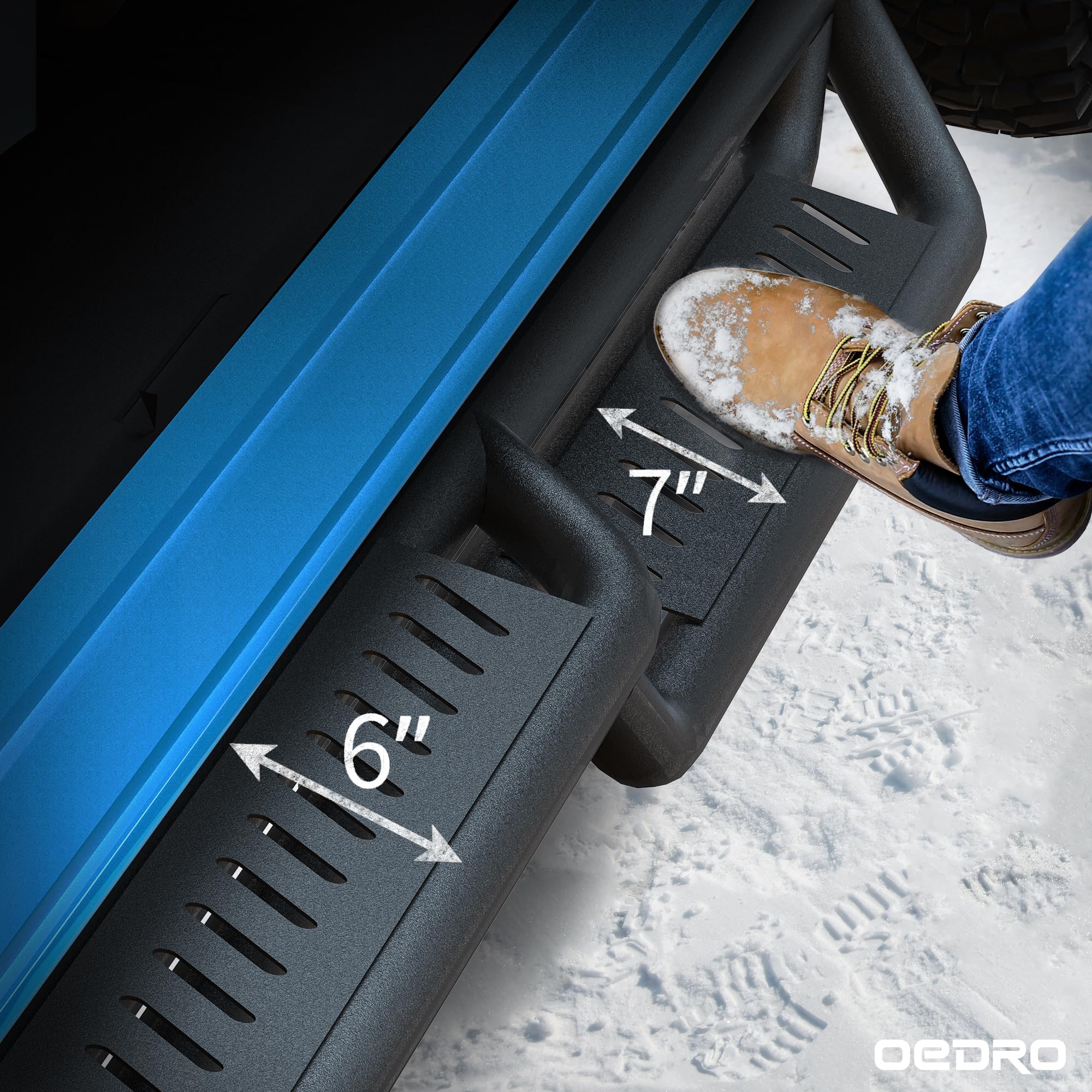 Oedro Running Boards Compatible With Chevy Silverado Gmc Sierra 2019-2025 1500, 2020-2025 2500Hd 3500Hd Crew Cab, 2-Stairs Side