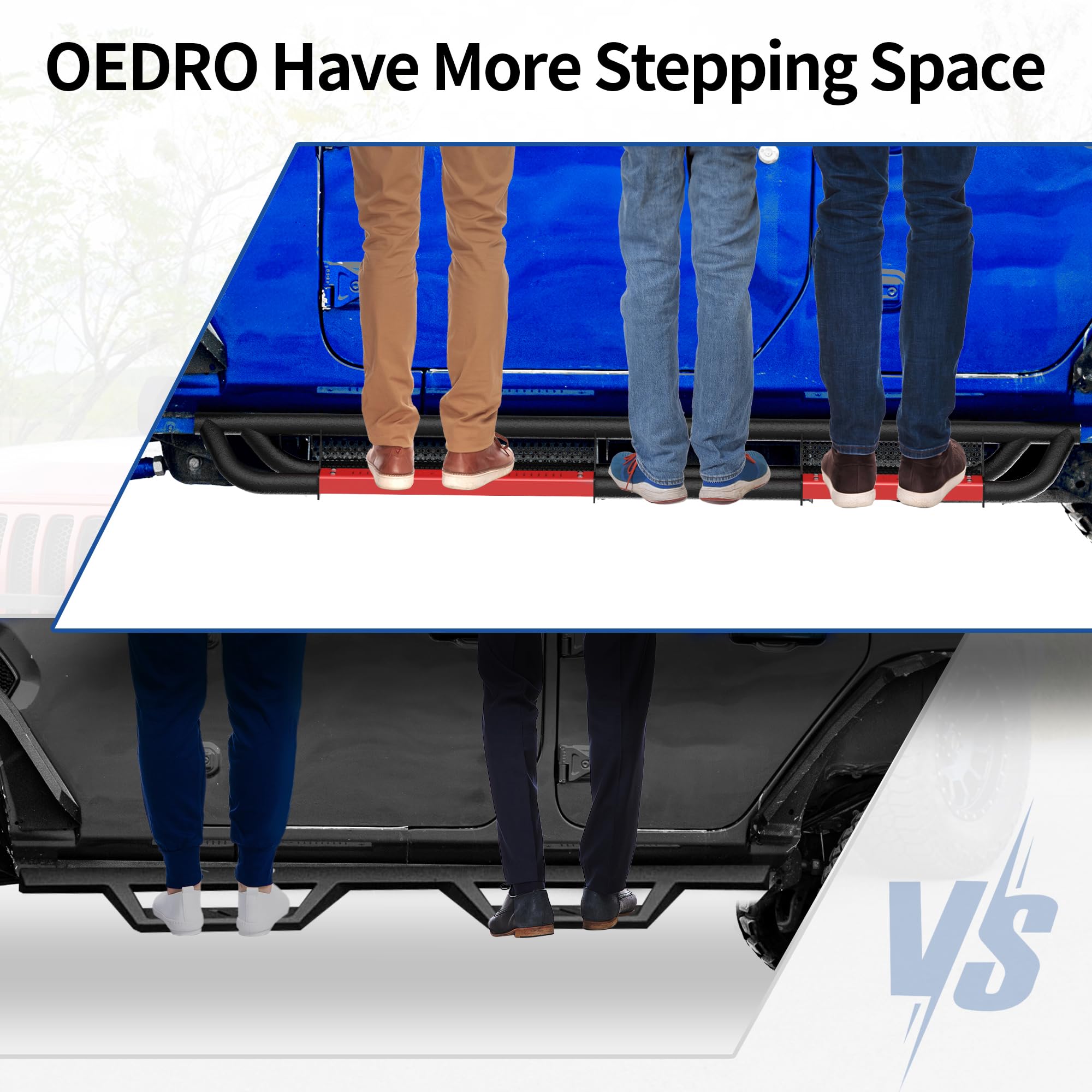 OEDRO 6 inch All Steel Running Boards Compatible with 2019-2025 Dodge Ram 1500 Crew Cab New Body, Bolt-on Side Steps with Painta