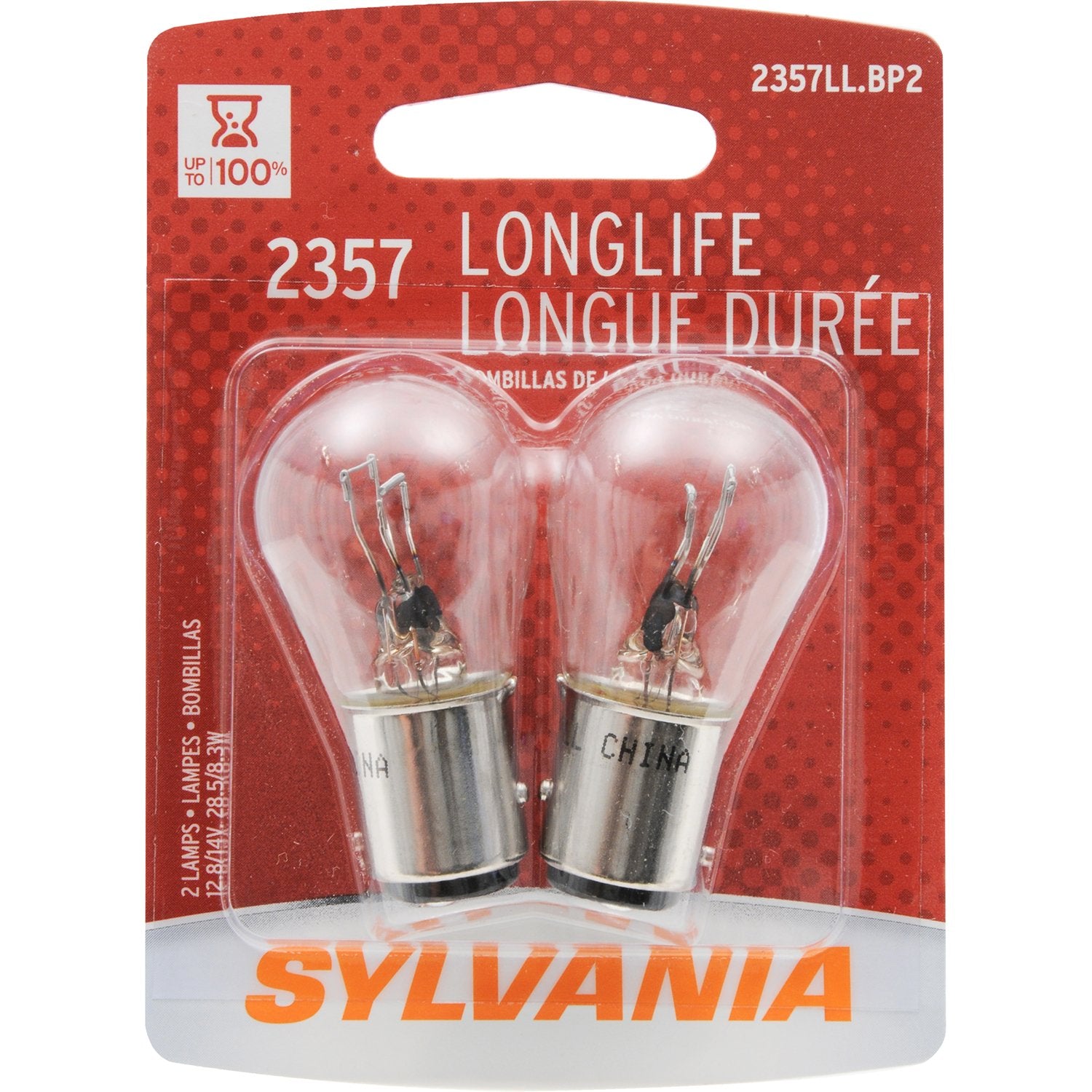 SYLVANIA 2357 Miniature Incandescent Long Life Bulb, (Contains 2 Bulbs)