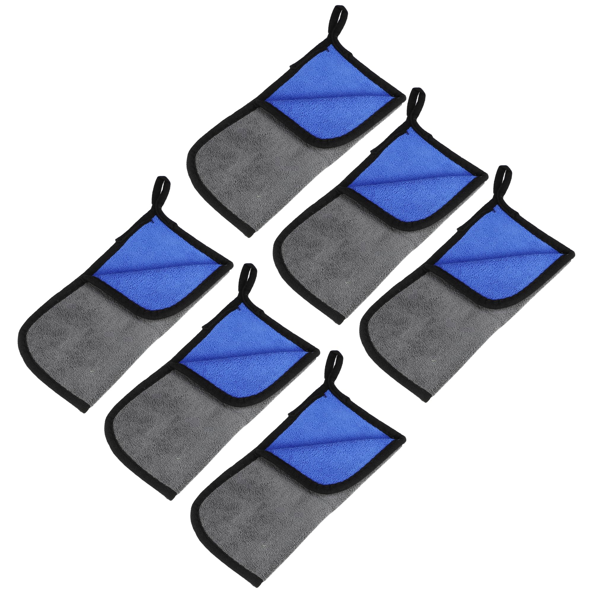 X AUTOHAUX 6pcs Microfibre Car Drying Towel 9.84x9.84 Extra Large Car Cleaning Detailing Absorbent Car Drying Cloth Window Cle