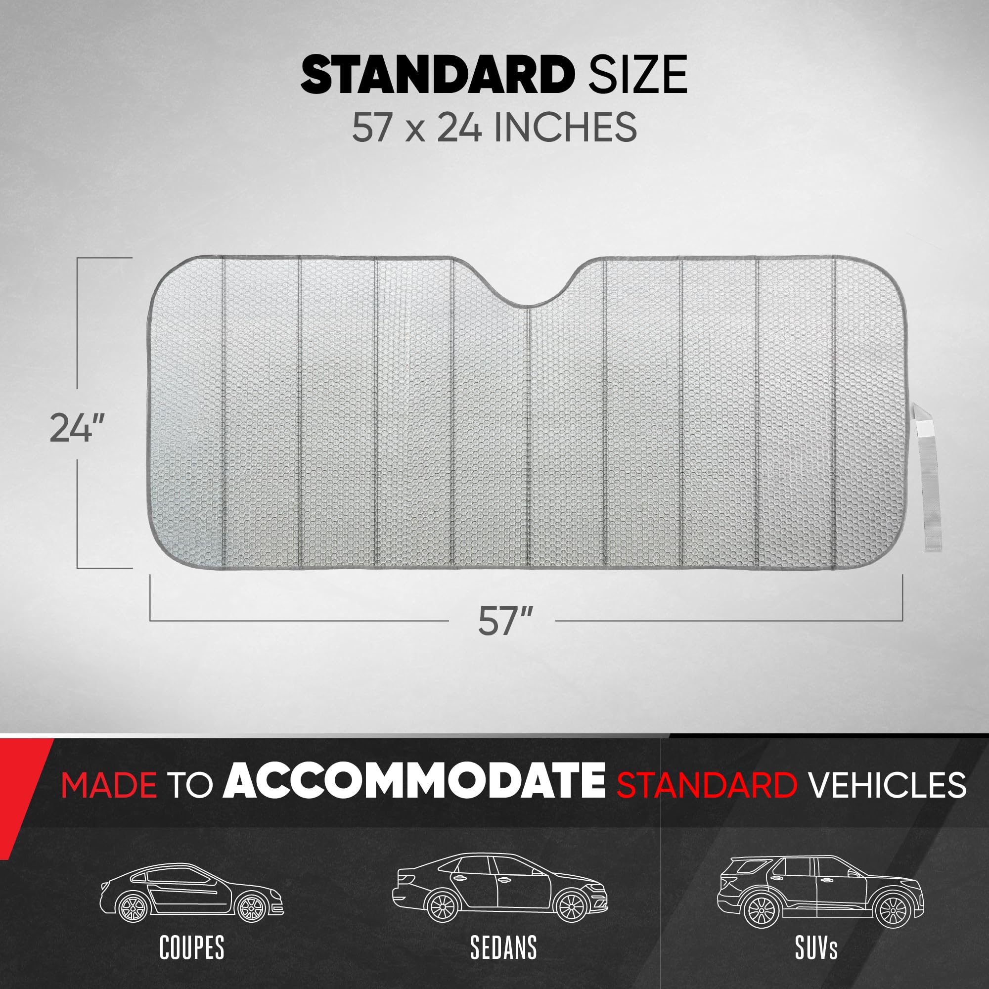 Bdk Car Windshield Sun Shade - Standard Size Windshield Sun Shade Accordion Folding Style For Front Windshield - Heatshield Suns